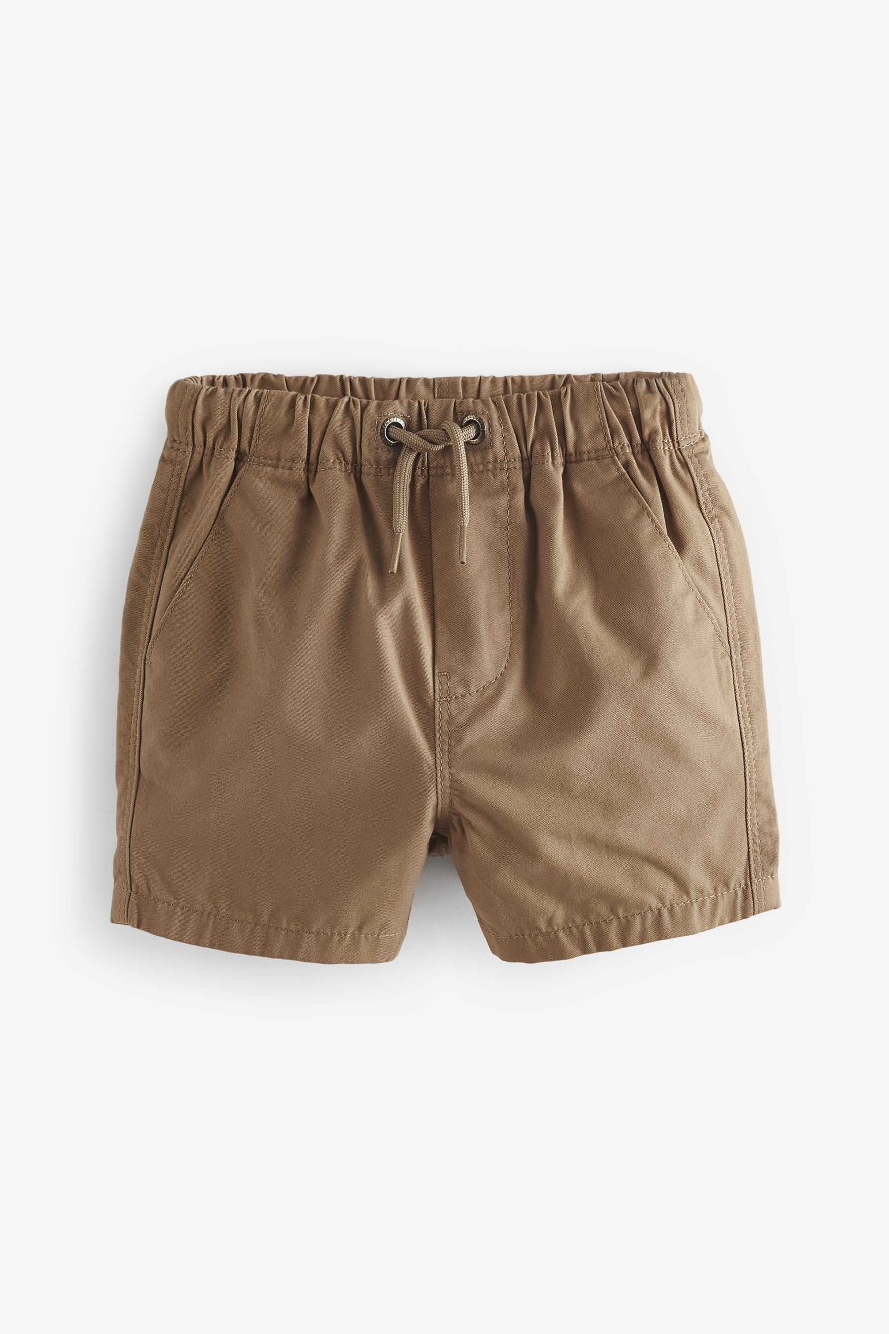 Tan/Blue/Lemon Pull-On 100% Cotton Shorts 3 Pack (3mths-7yrs)