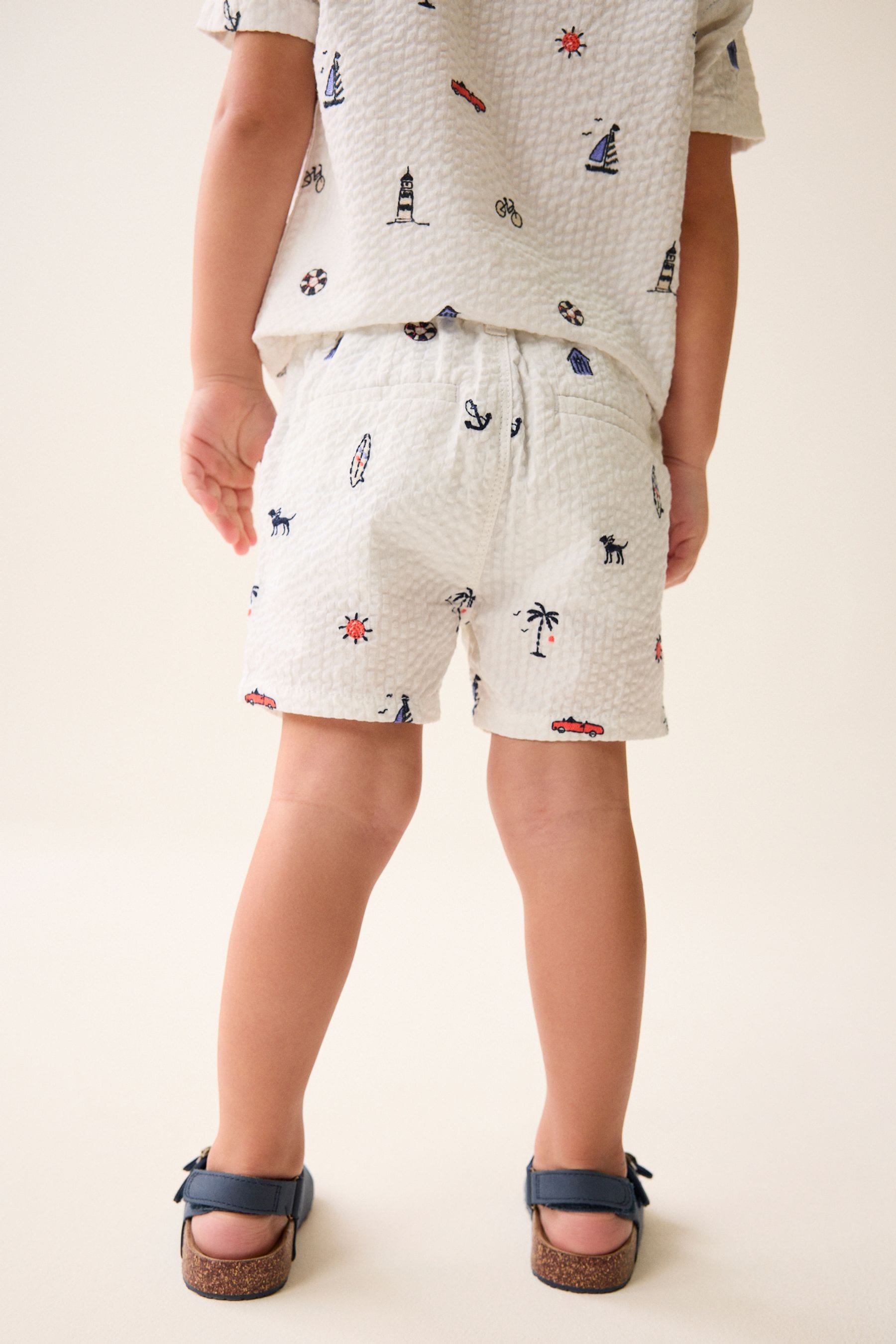 White All-Over Embroidered Chinos Shorts (3mths-7yrs)