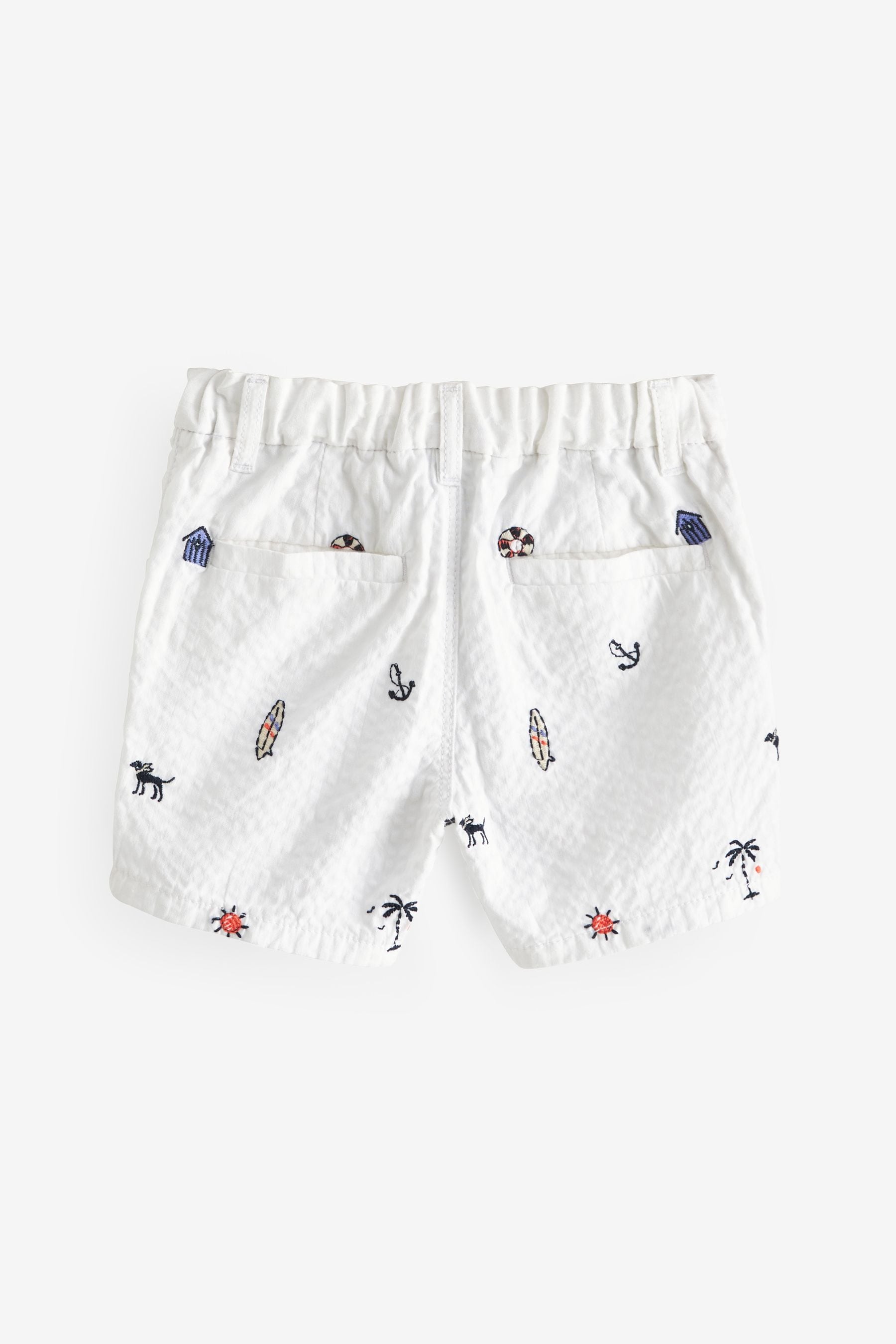 White All-Over Embroidered Chinos Shorts (3mths-7yrs)