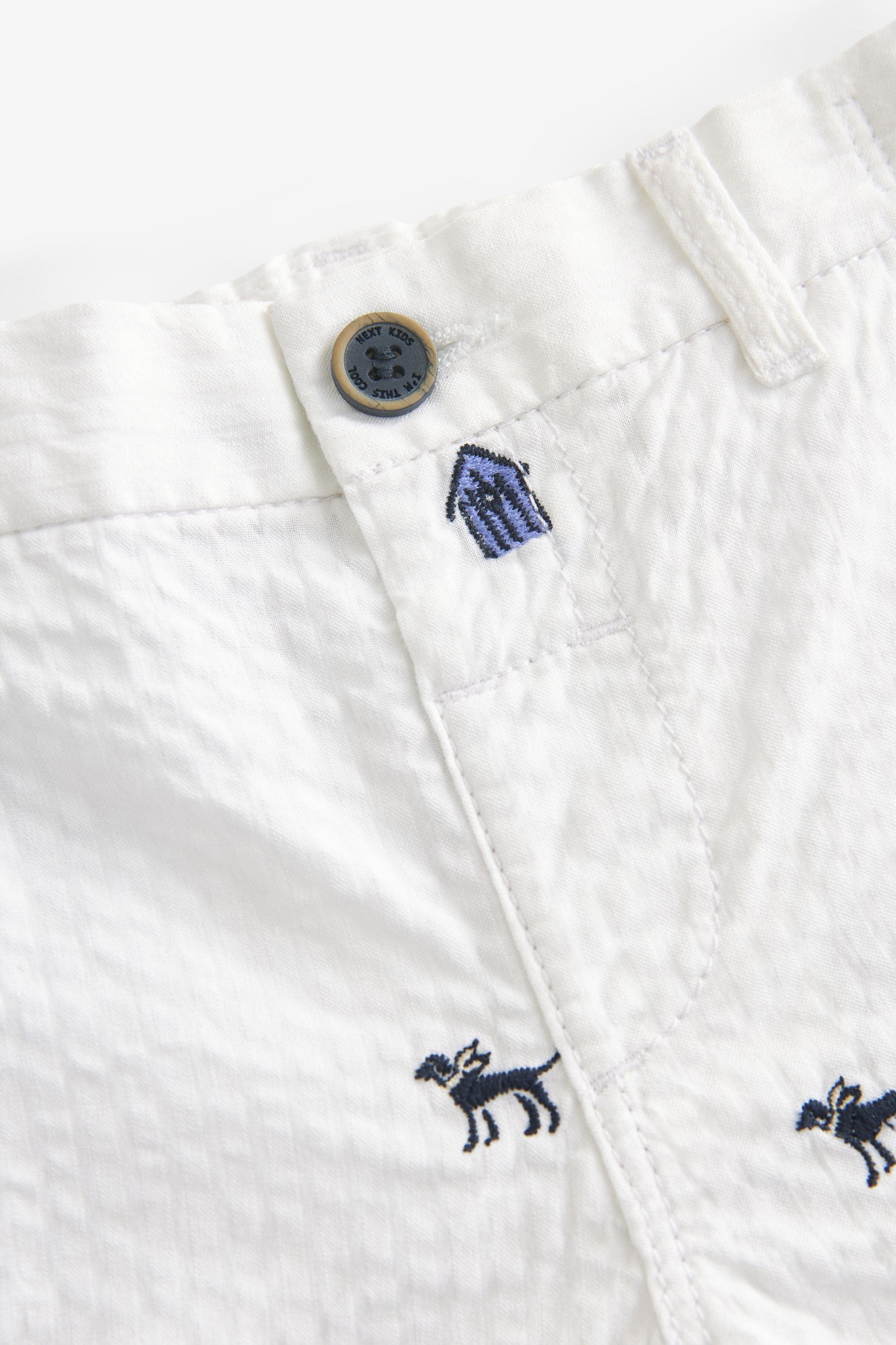 White All-Over Embroidered Chinos Shorts (3mths-7yrs)