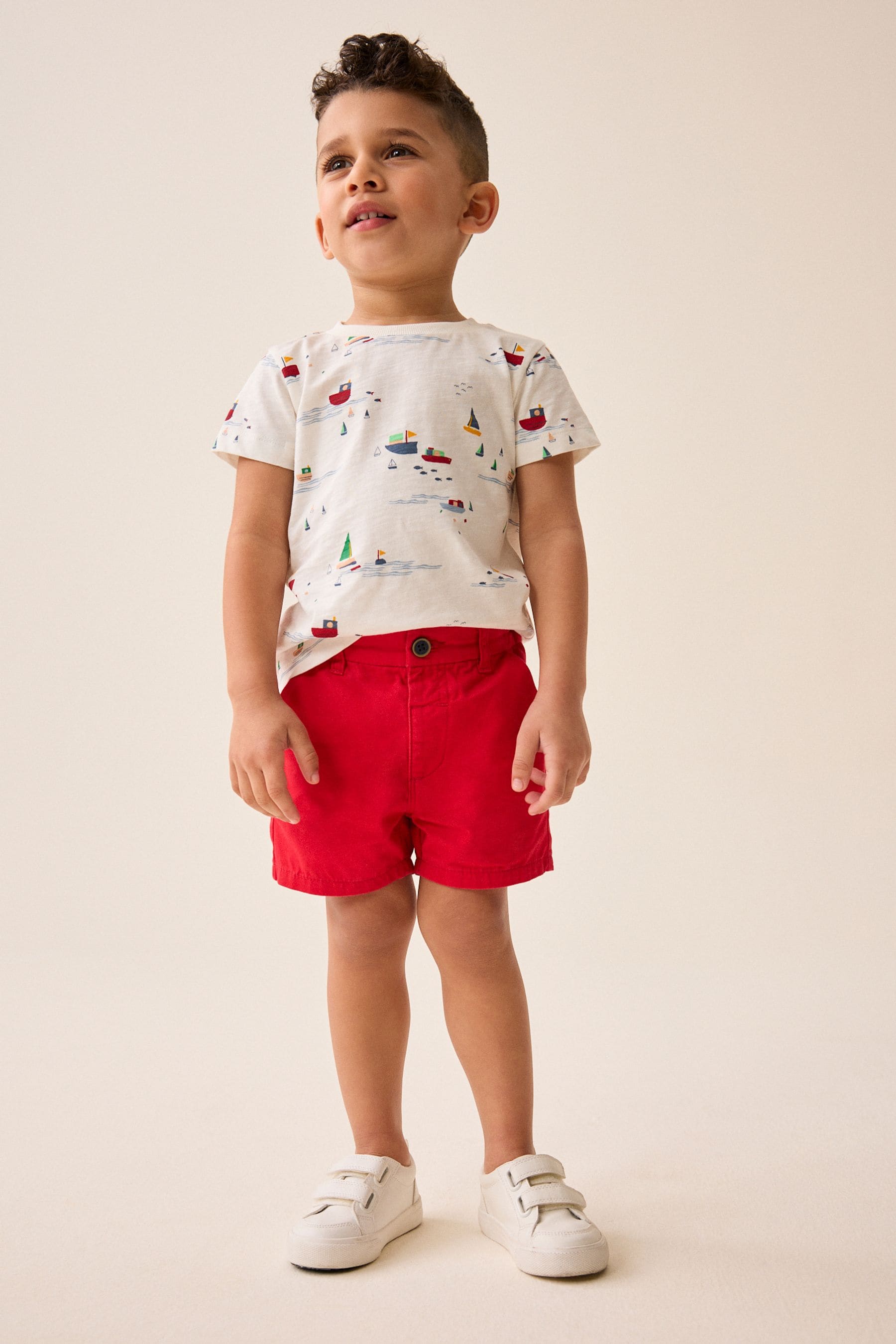 Red 100% Cotton Chinos Shorts (3mths-7yrs)