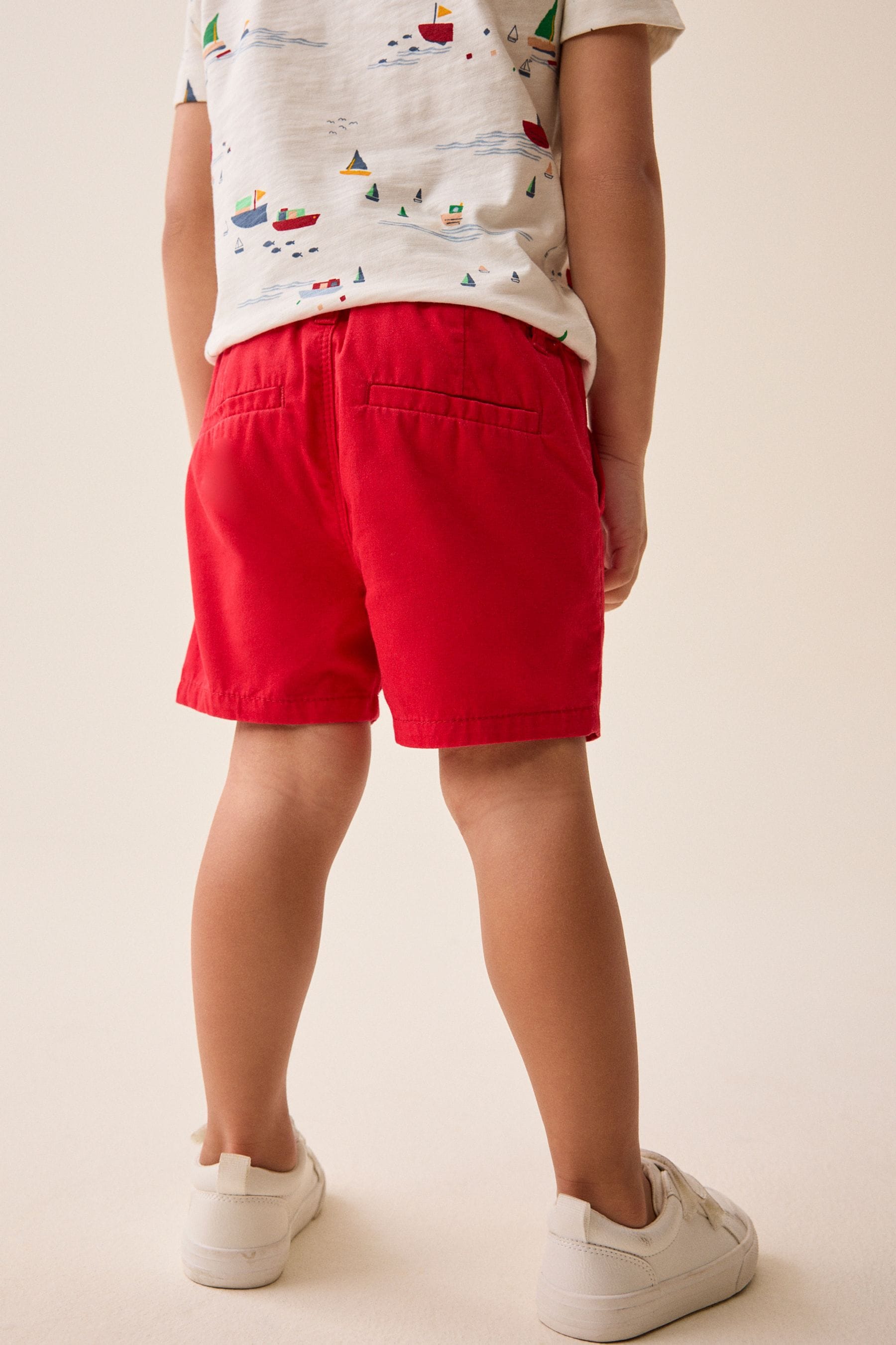 Red 100% Cotton Chinos Shorts (3mths-7yrs)