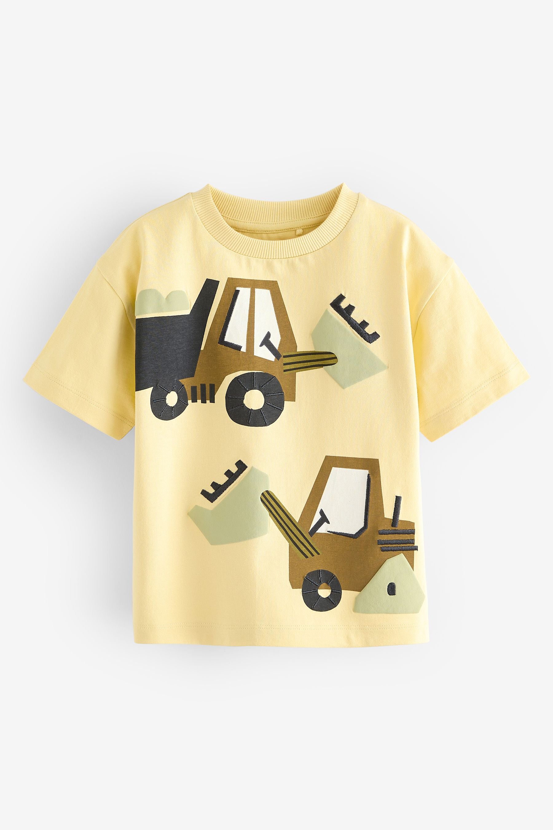 Yellow Appliquééé Transport Short Sleeve T-Shirt (3mths-7yrs)