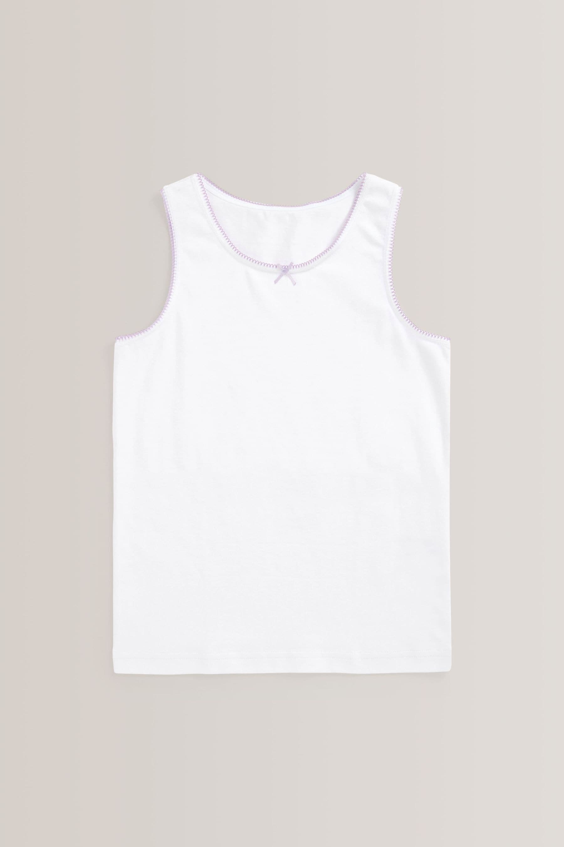 White with Trim 5 Pack Vests (1.5-16yrs)