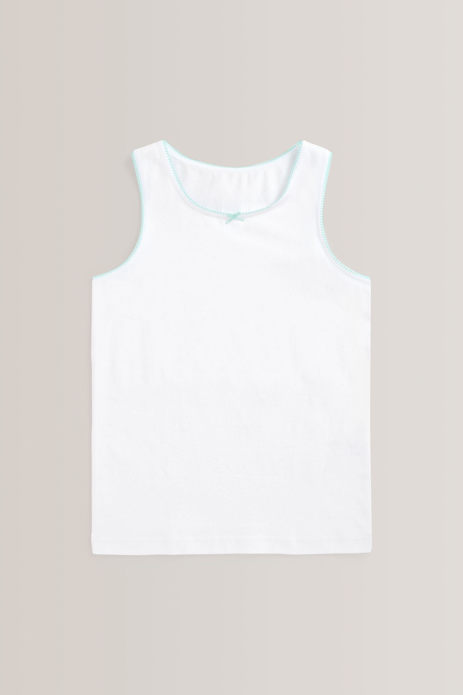 White with Trim 5 Pack Vests (1.5-16yrs)