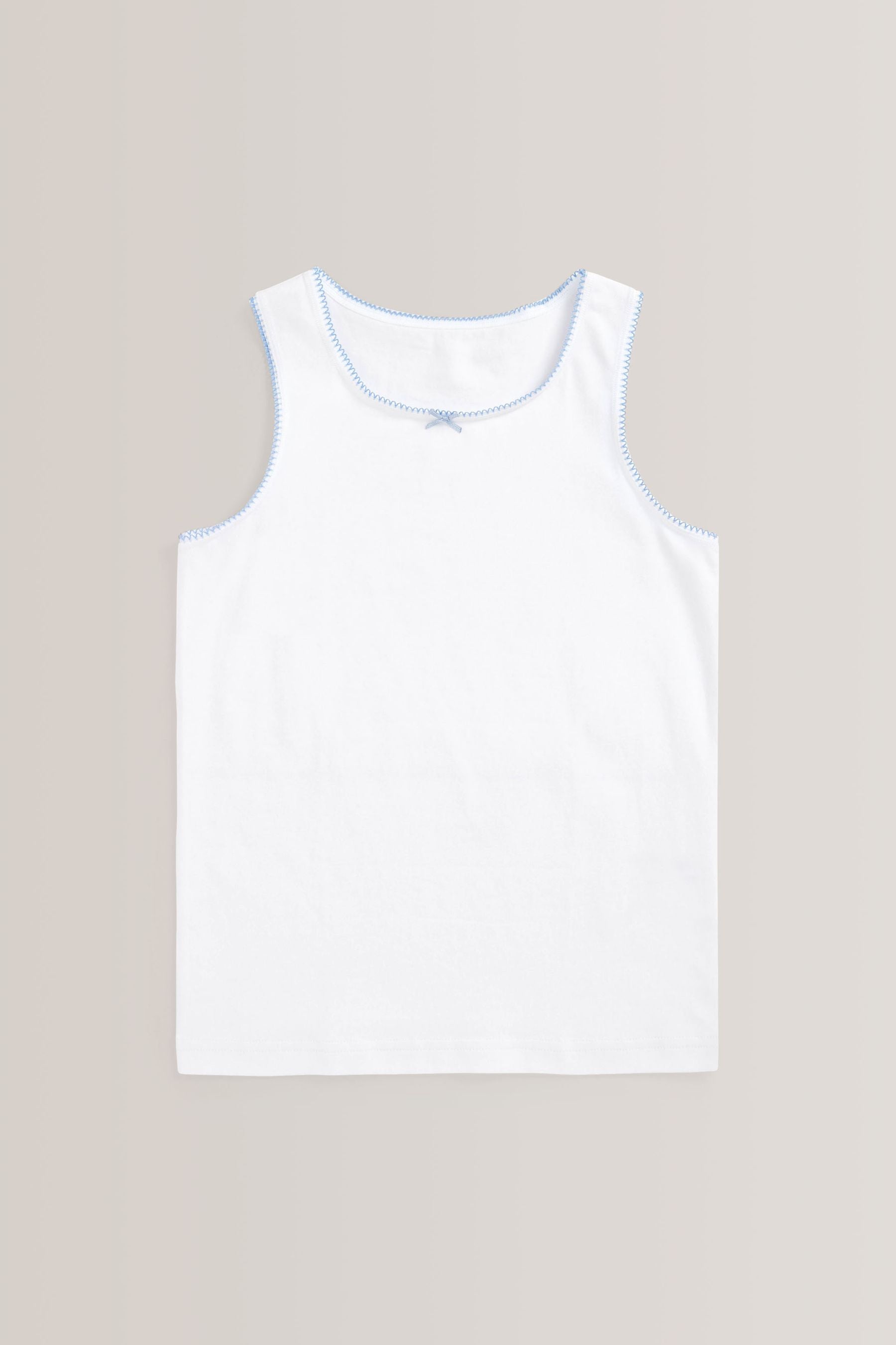 White with Trim 5 Pack Vests (1.5-16yrs)