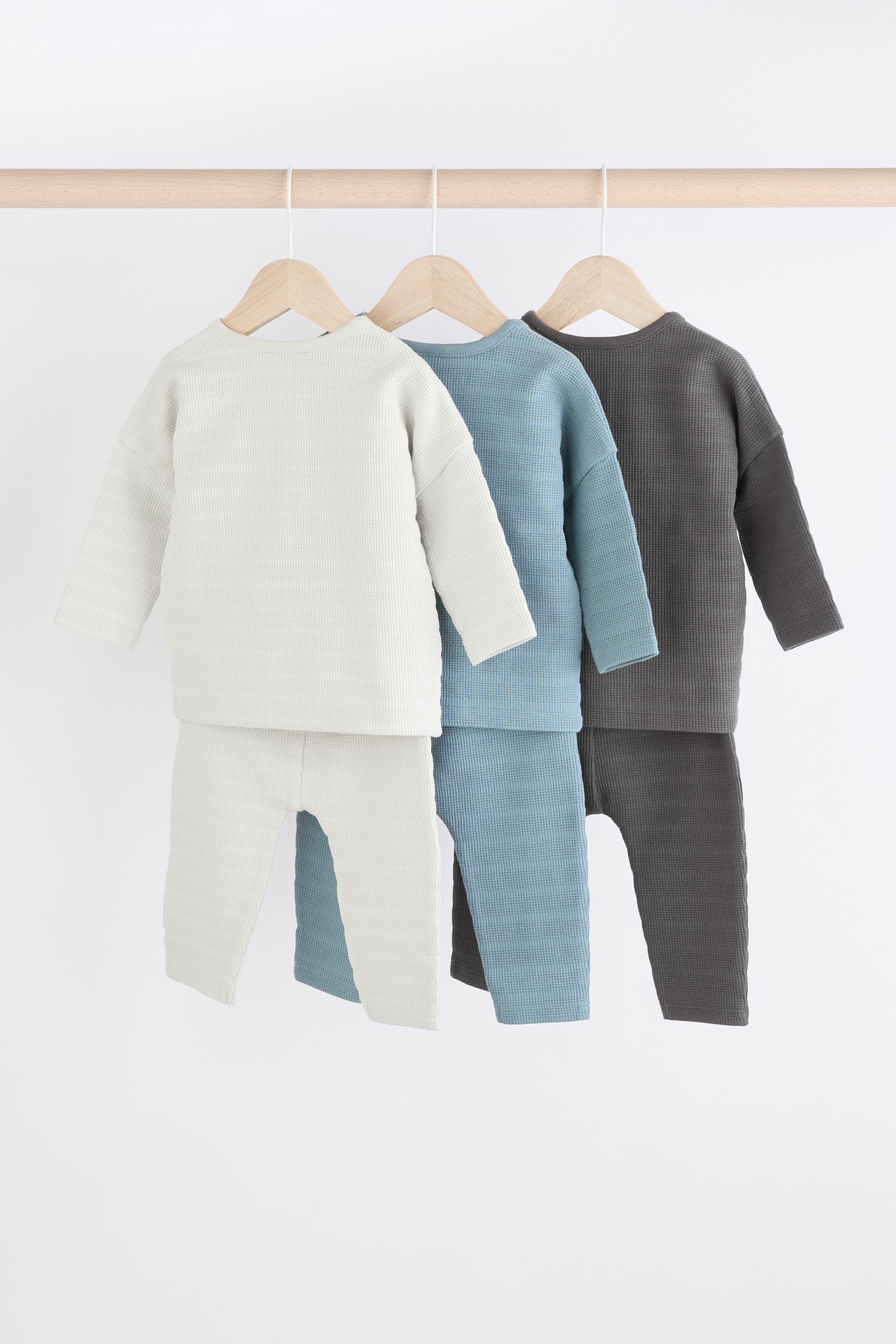 Grey/Blue Top and Leggings Baby Set 6 Pack