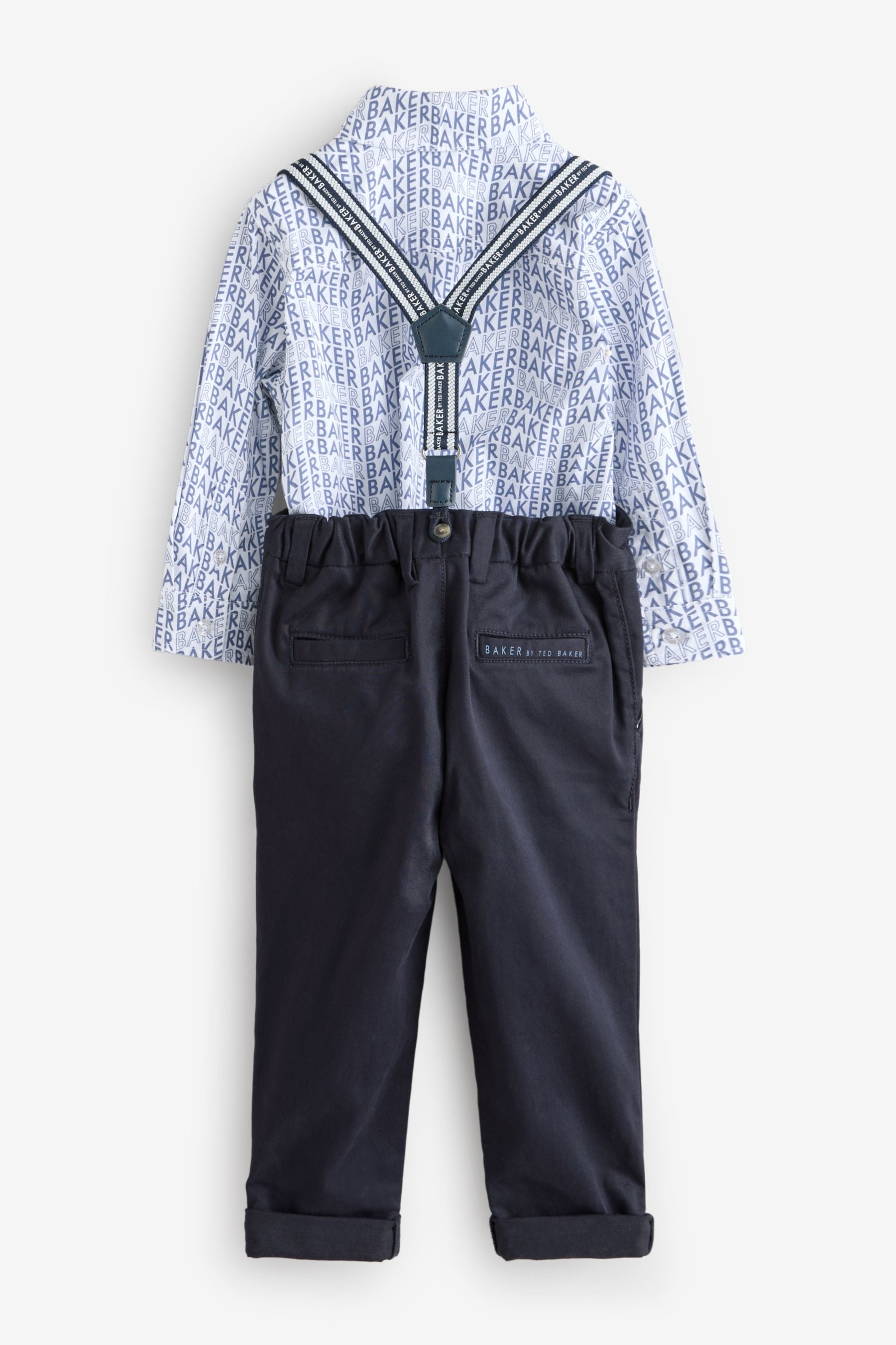 Baker by Ted Baker Navy Shirt Trousers and Braces Set