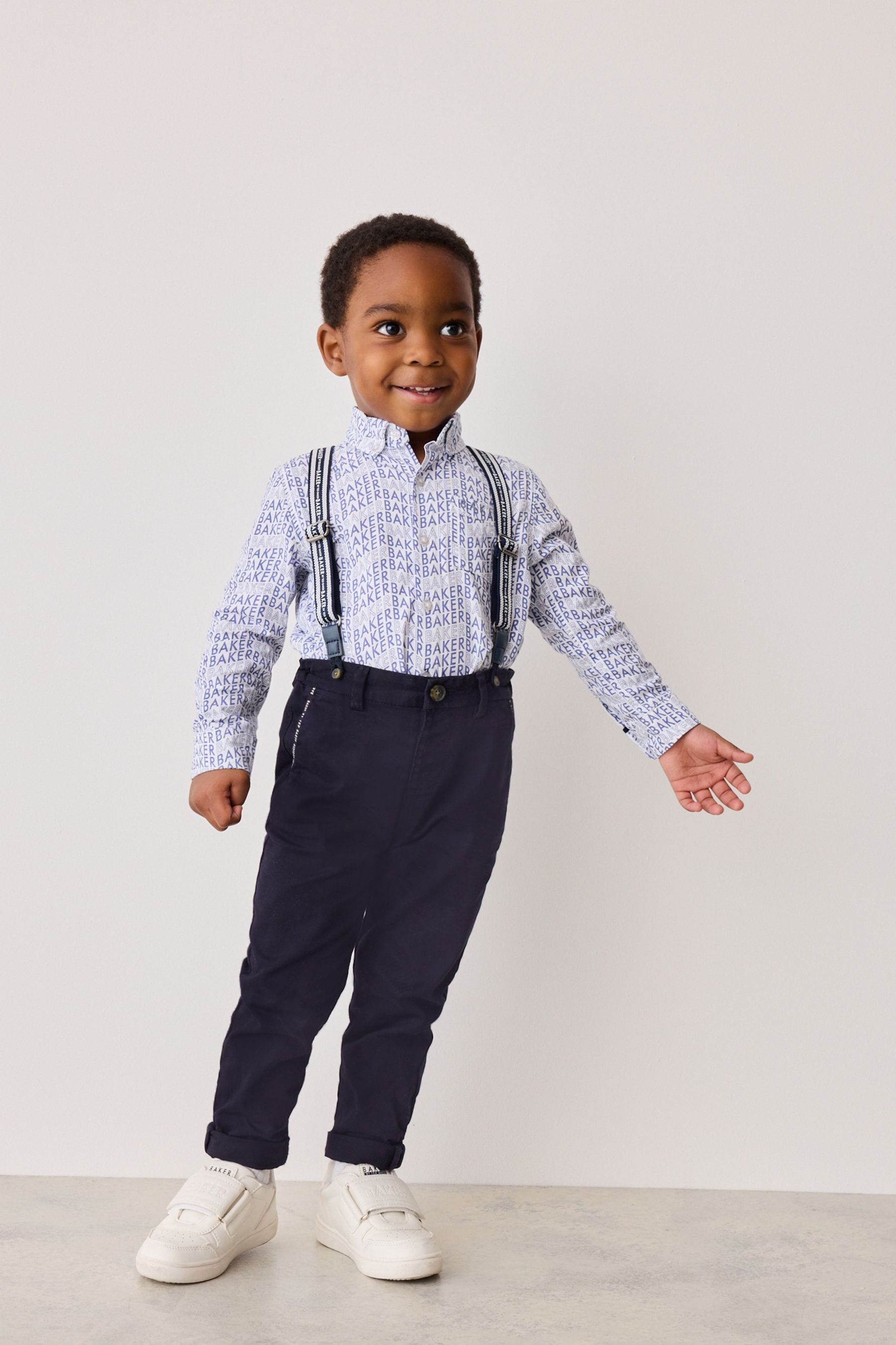 Baker by Ted Baker Navy Shirt Trousers and Braces Set