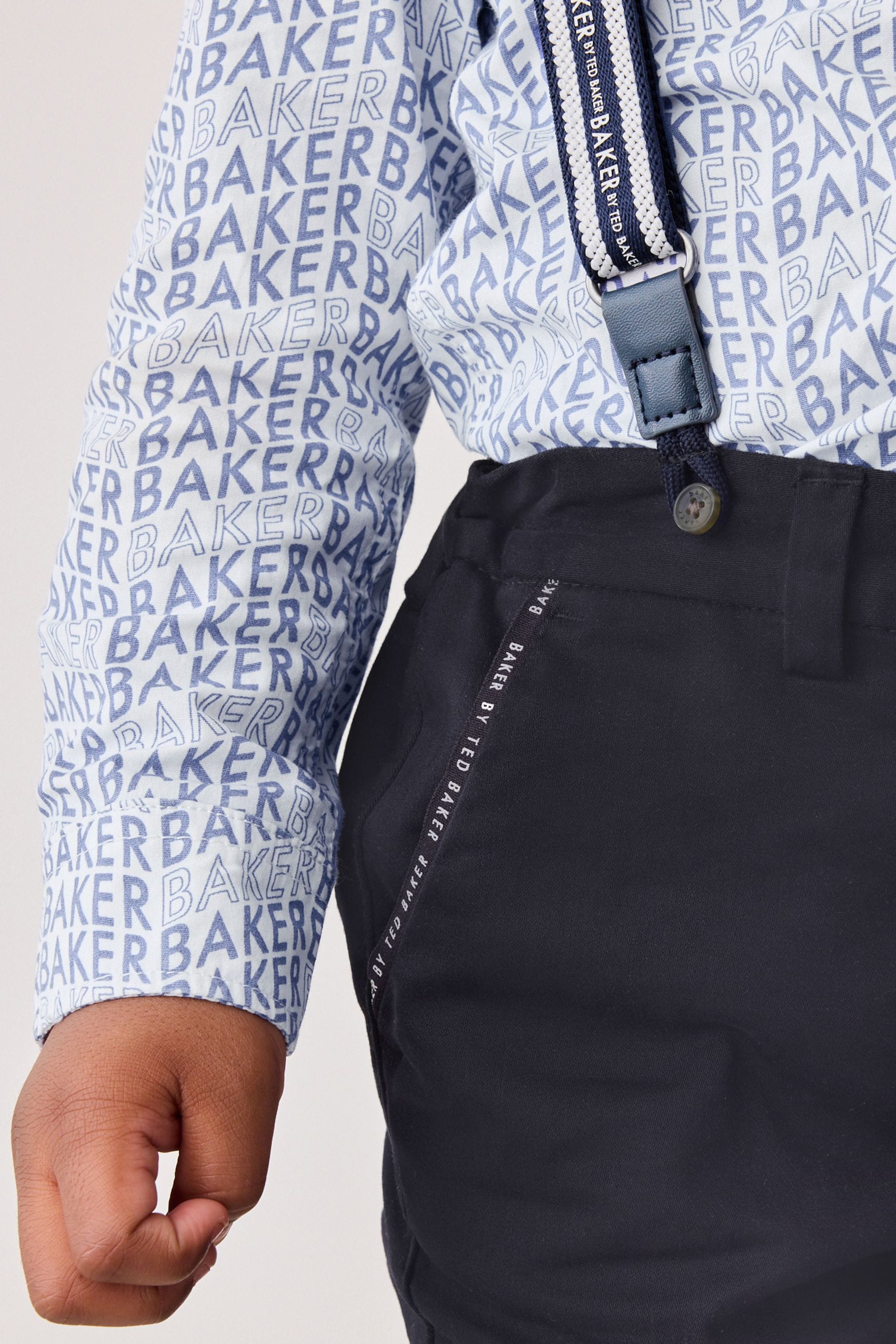 Baker by Ted Baker Navy Shirt Trousers and Braces Set