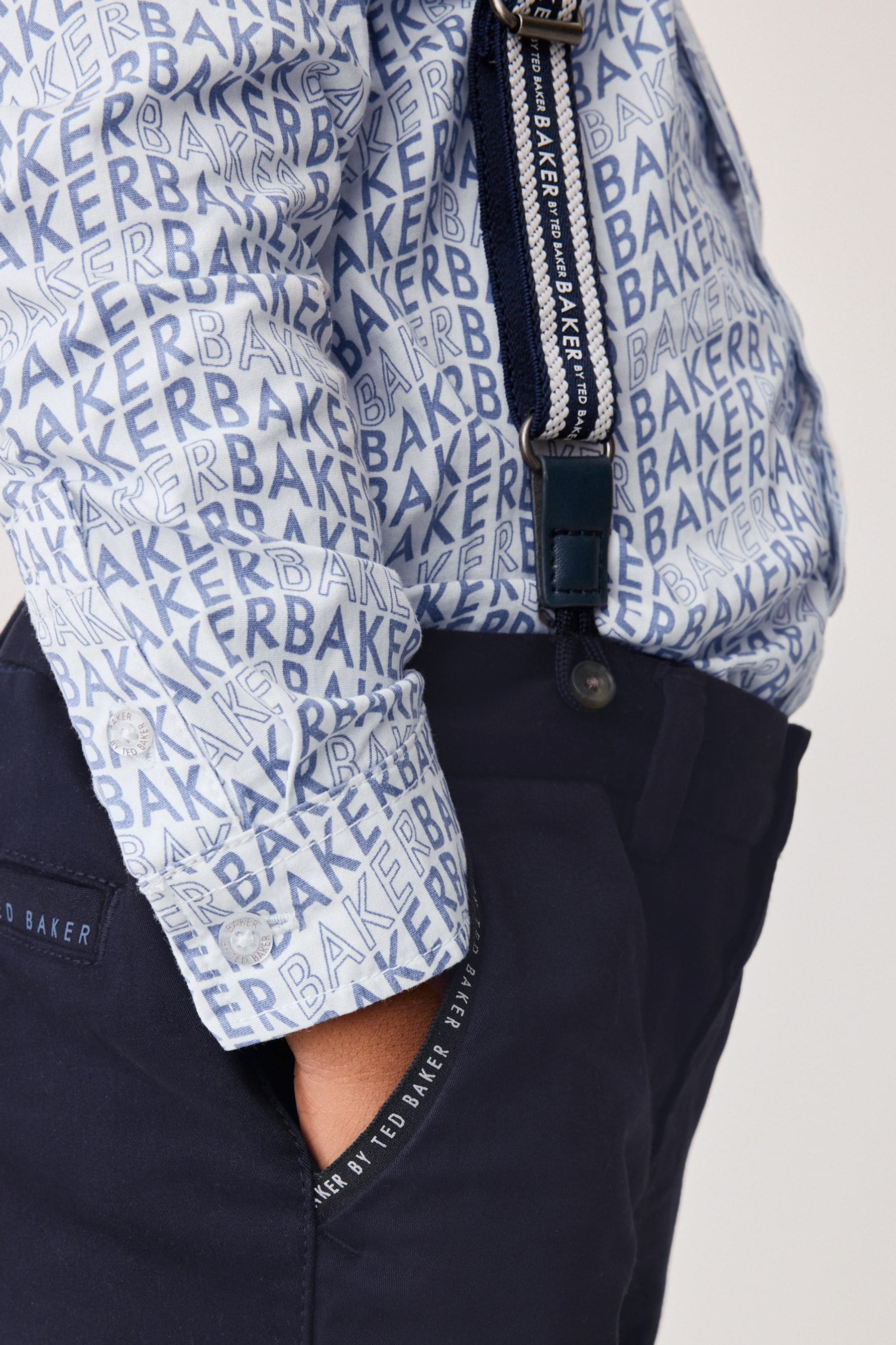 Baker by Ted Baker Navy Shirt Trousers and Braces Set