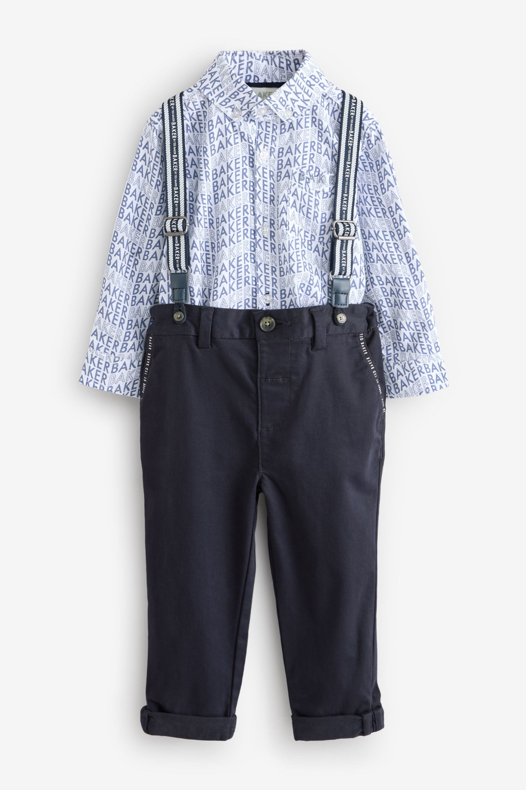 Baker by Ted Baker Navy Shirt Trousers and Braces Set