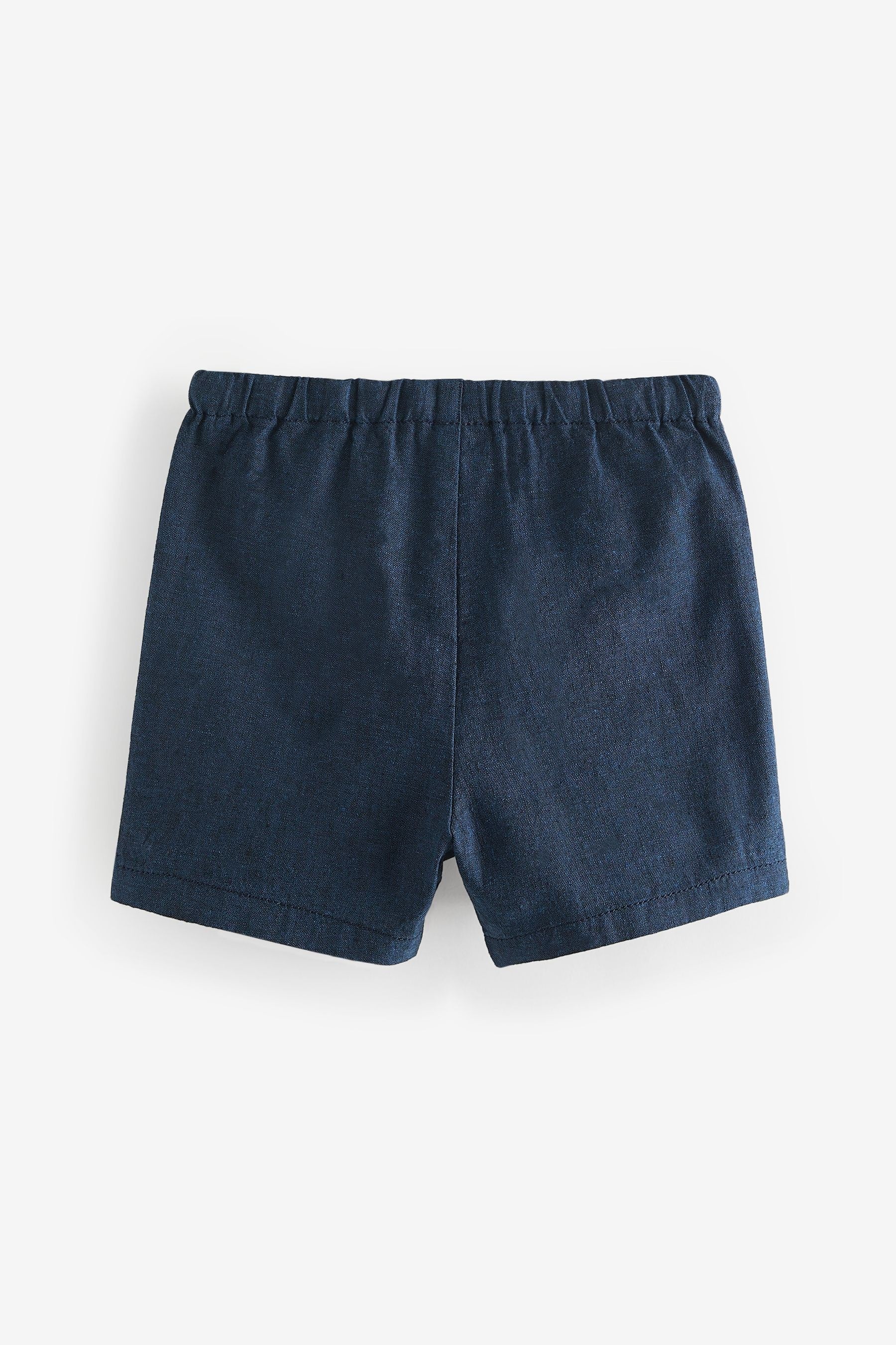 Navy Linen Blend Pull-On Shorts (3mths-7yrs)