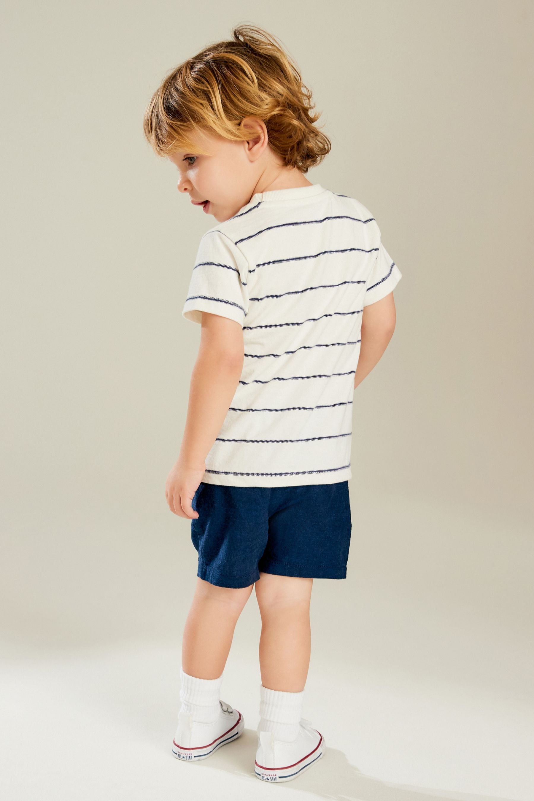 Navy Linen Blend Pull-On Shorts (3mths-7yrs)