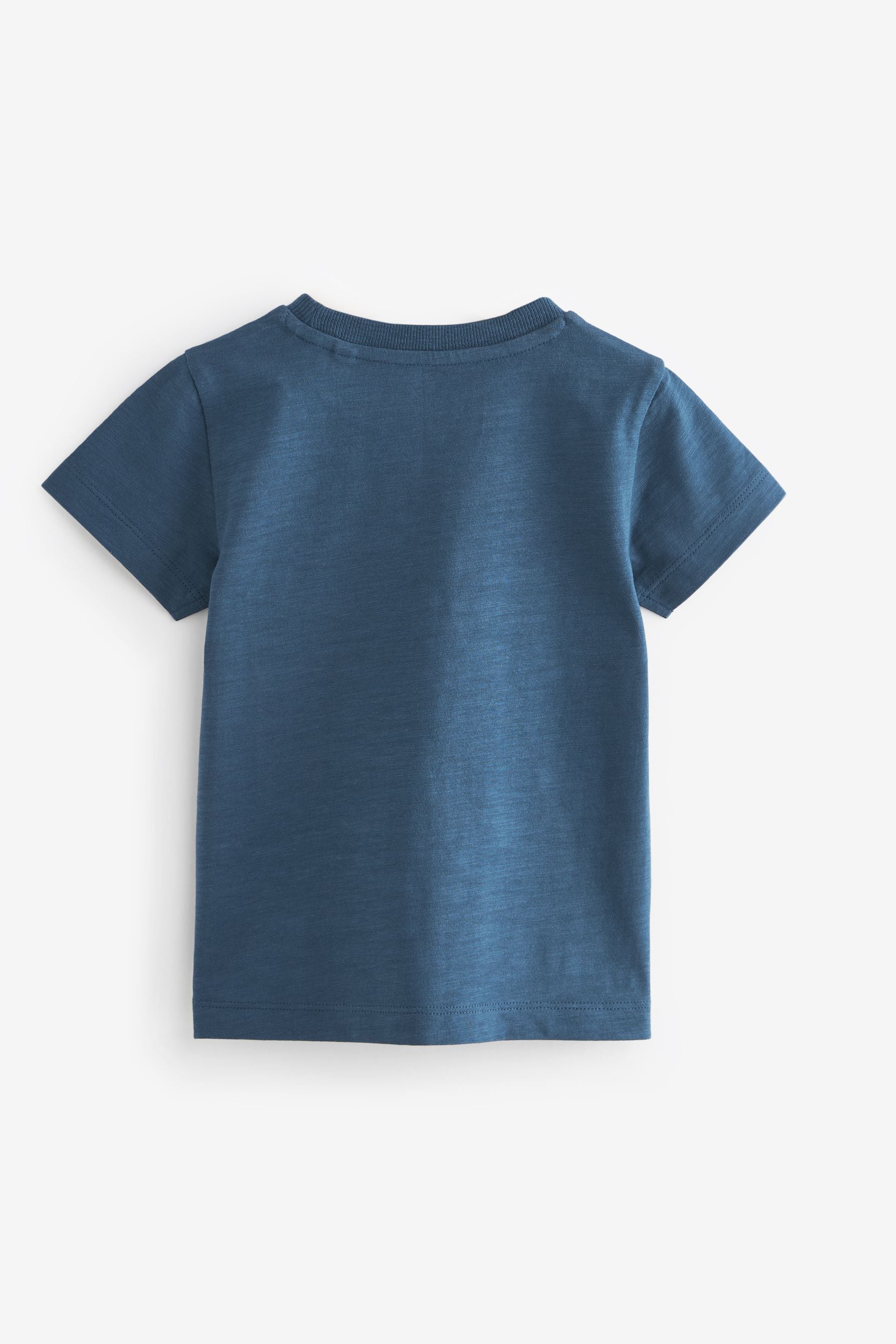 Navy Blue Appliqu?© Transport 100% Cotton Short Sleeve T-Shirt (3mths-7yrs)