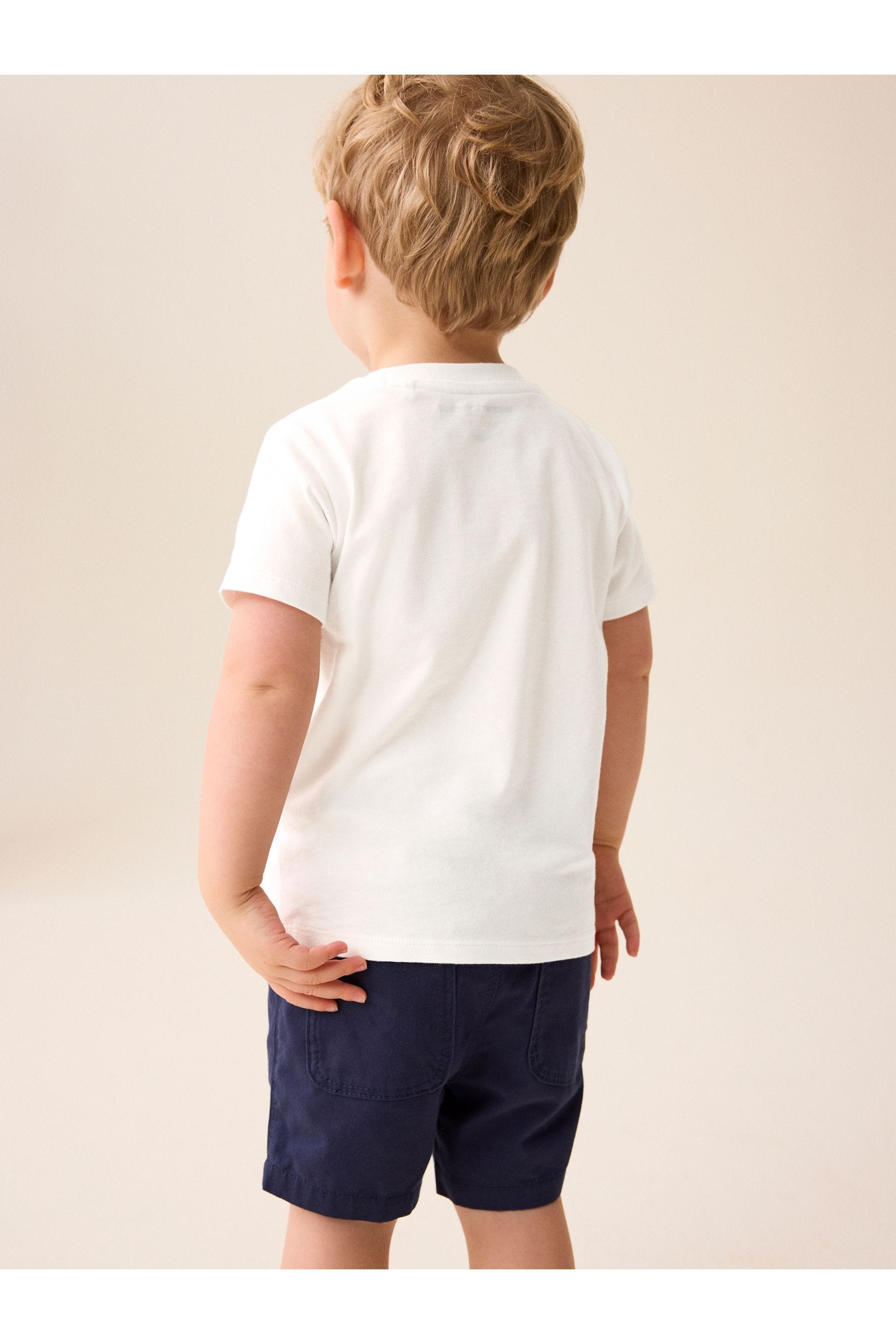 White 3D Character Short Sleeve T-Shirt (3mths-7yrs)