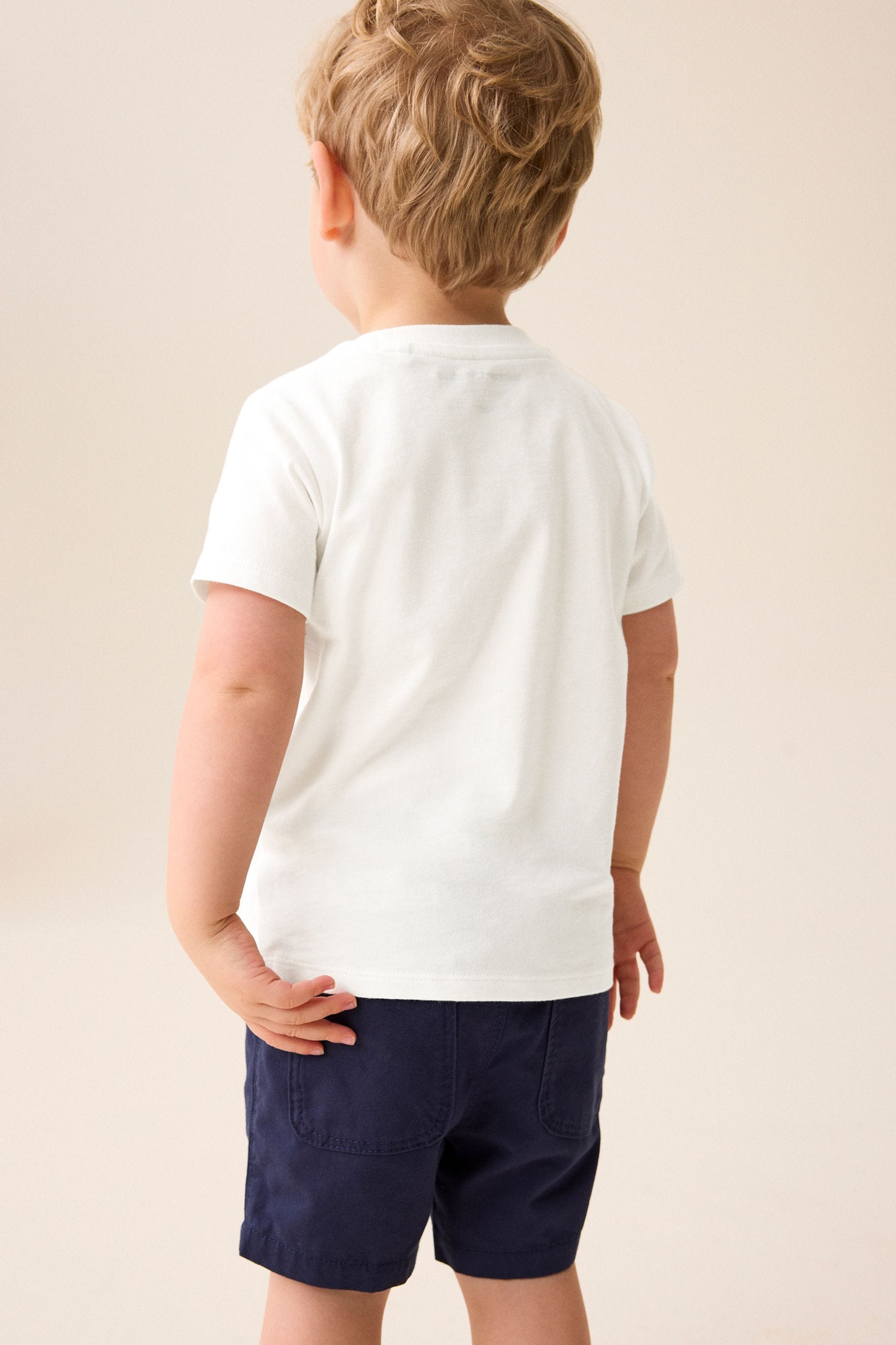 White 3D Character Short Sleeve T-Shirt (3mths-7yrs)