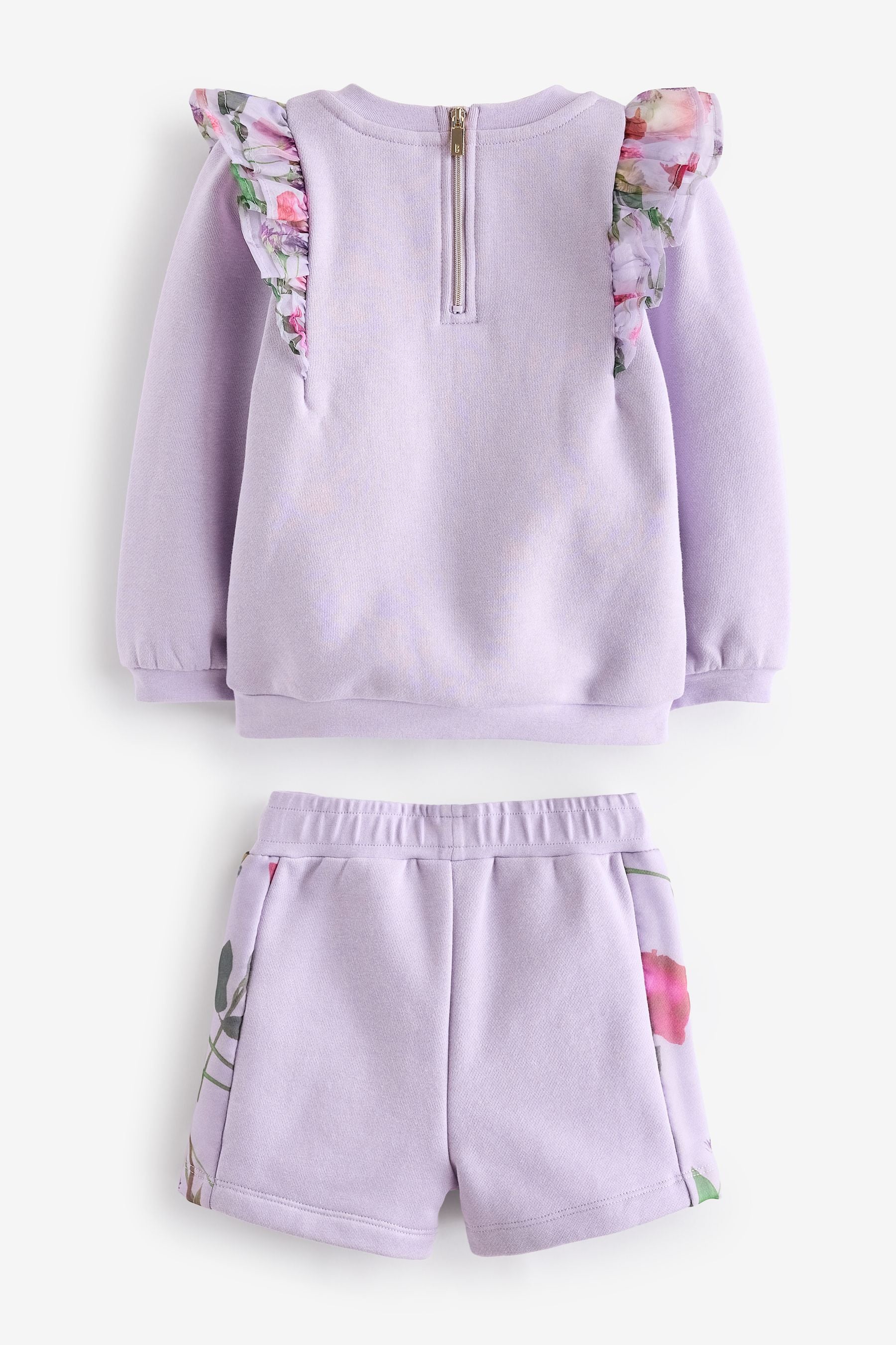 Lilac Purple Baker by Ted Baker Organza Sweater And Shorts Set