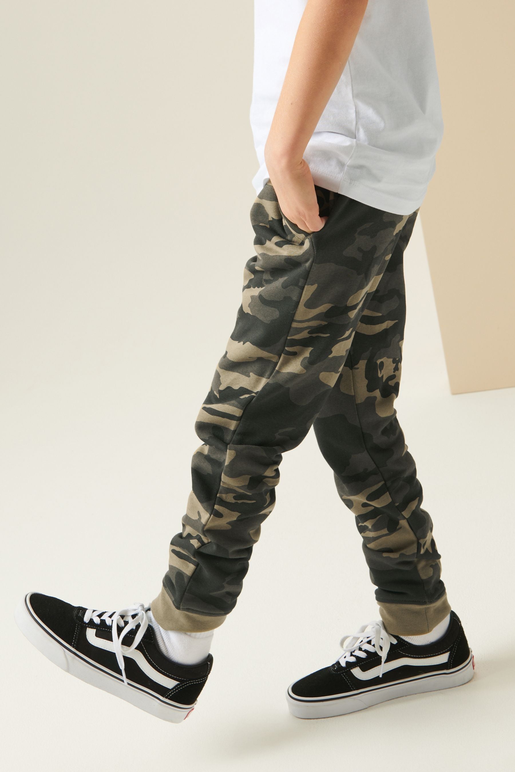 Green Camouflage Slim Fit Cuffed Joggers (3-16yrs)