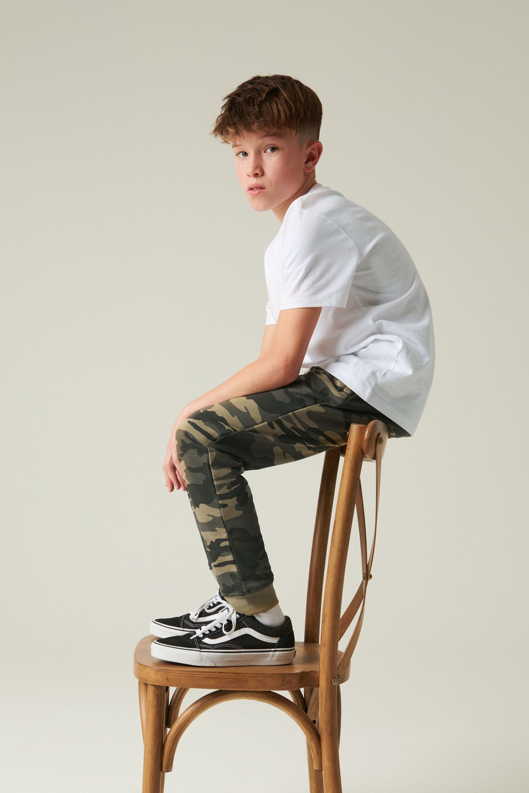 Green Camouflage Slim Fit Cuffed Joggers (3-16yrs)