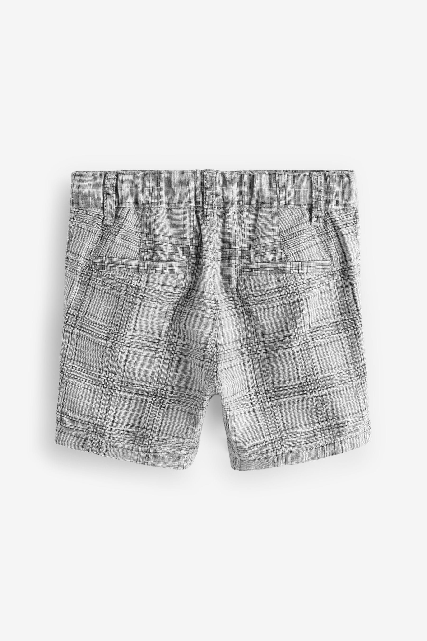 Grey Check Linen Chinos Shorts (3mths-7yrs)