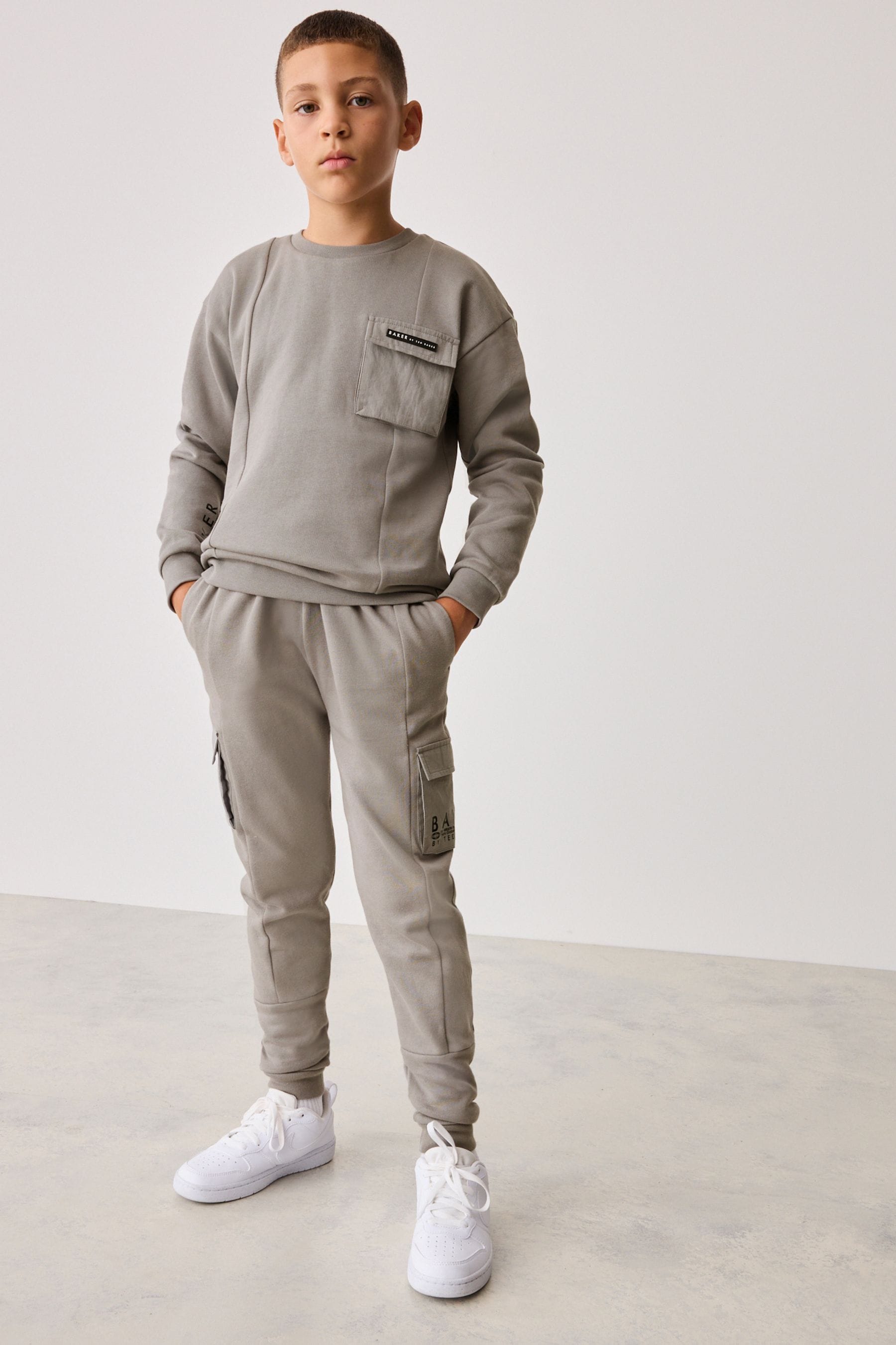 Baker by Ted Baker Grey 100% Cotton Sweatshirt And Joggers Set