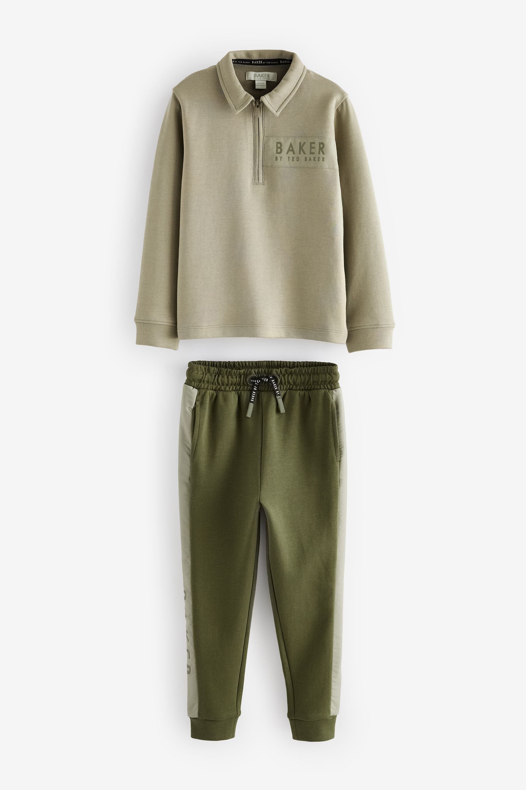 Baker by Ted Baker Khaki Green Polo Shirt and Joggers Set