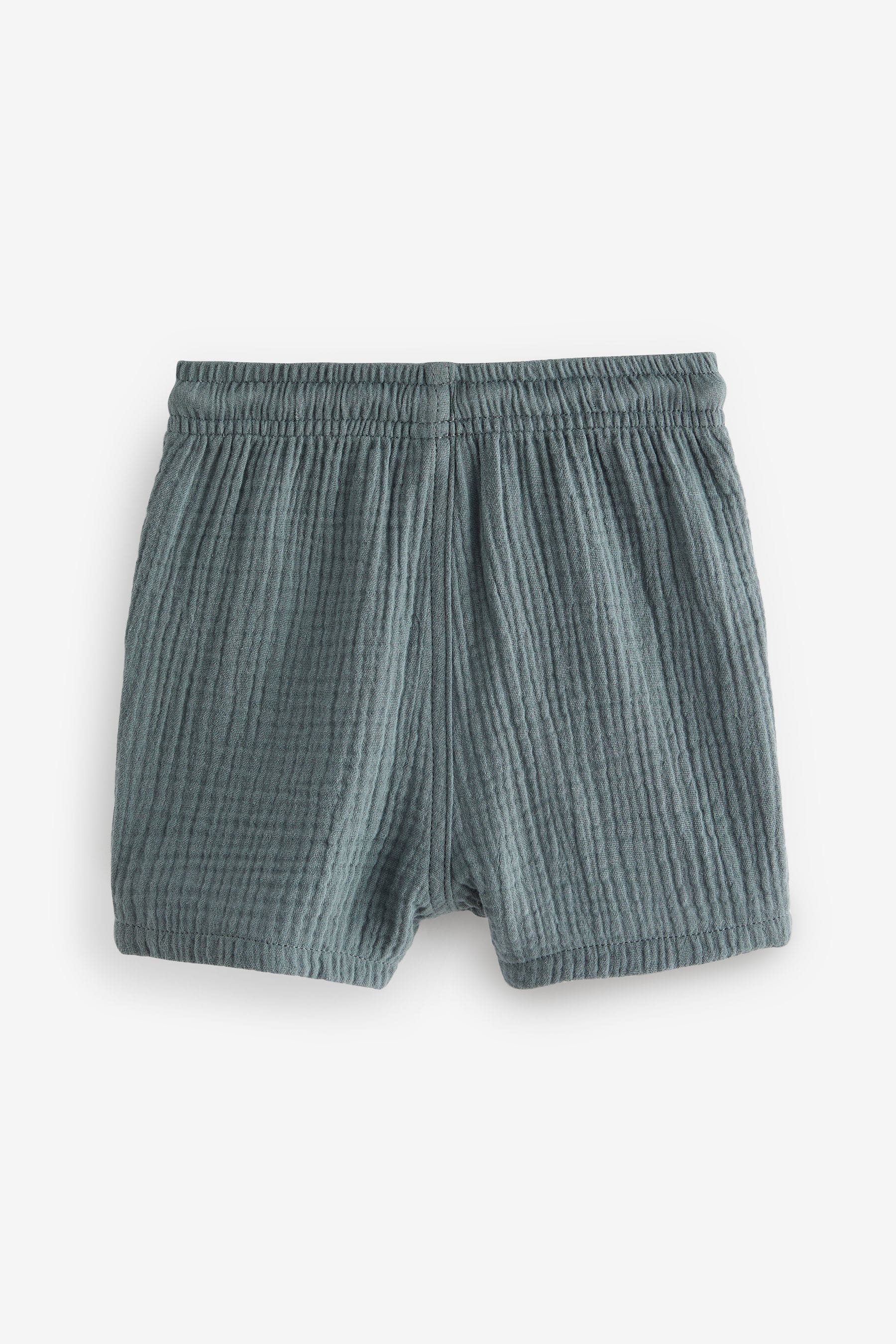 Blue Soft Textured 100% Cotton Shorts (3mths-7yrs)