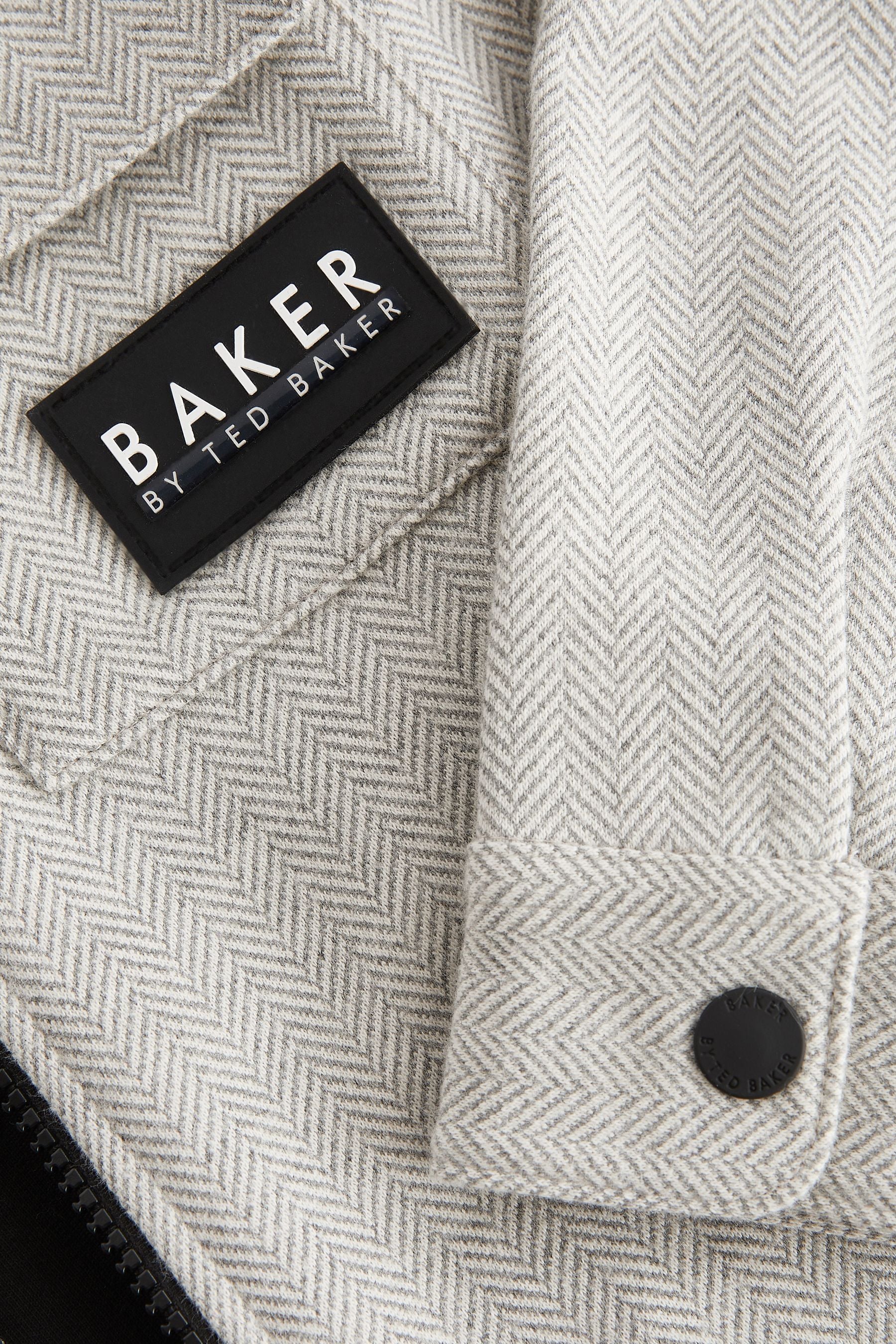 Baker by Ted Baker Neutral Herringbone Shacket and T-Shirt Set