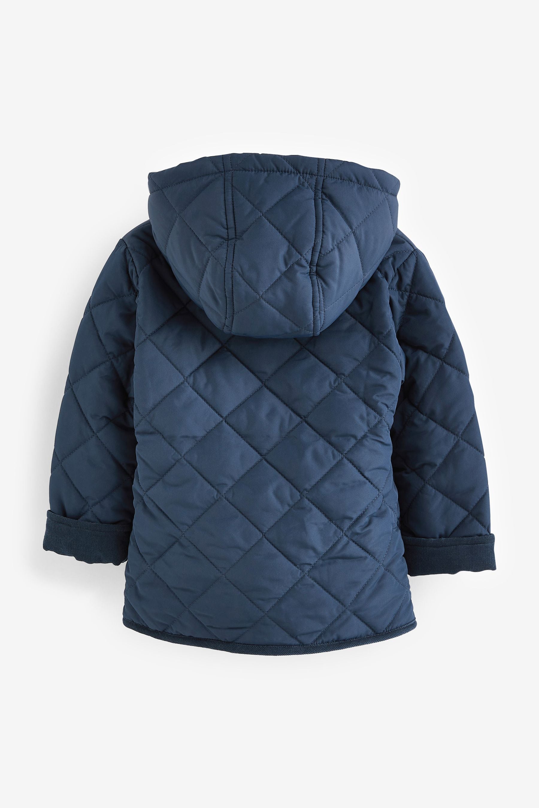 Navy Blue Quilted Teddy Borg Fleece Lined Jacket (3mths-7yrs)