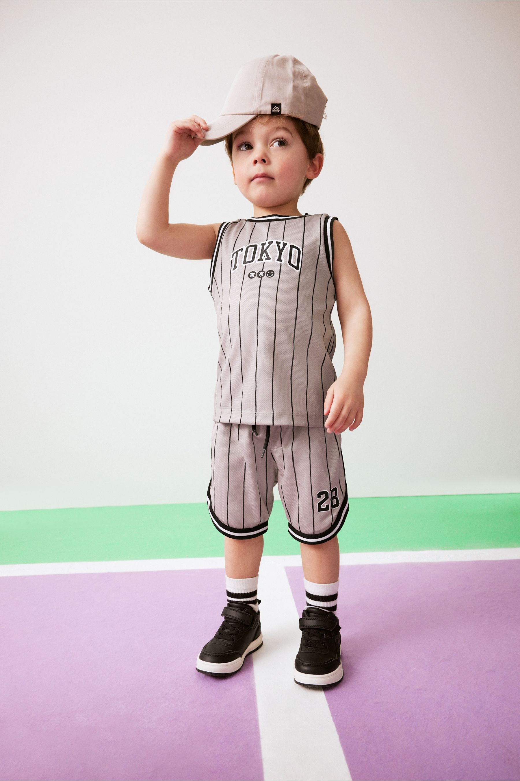 Vertical Stripe Vest and Shorts Set (3mths-7yrs)