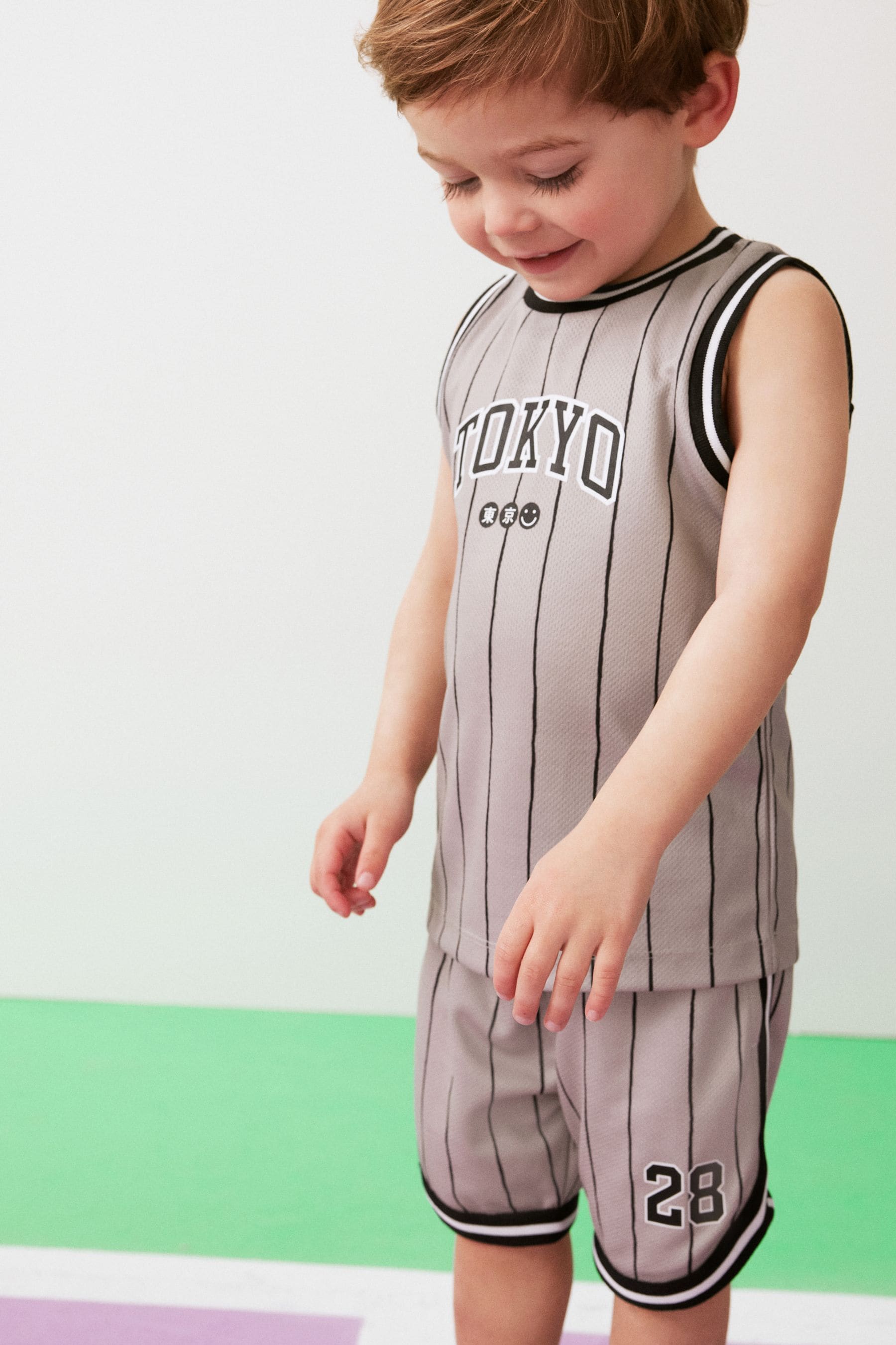 Vertical Stripe Vest and Shorts Set (3mths-7yrs)