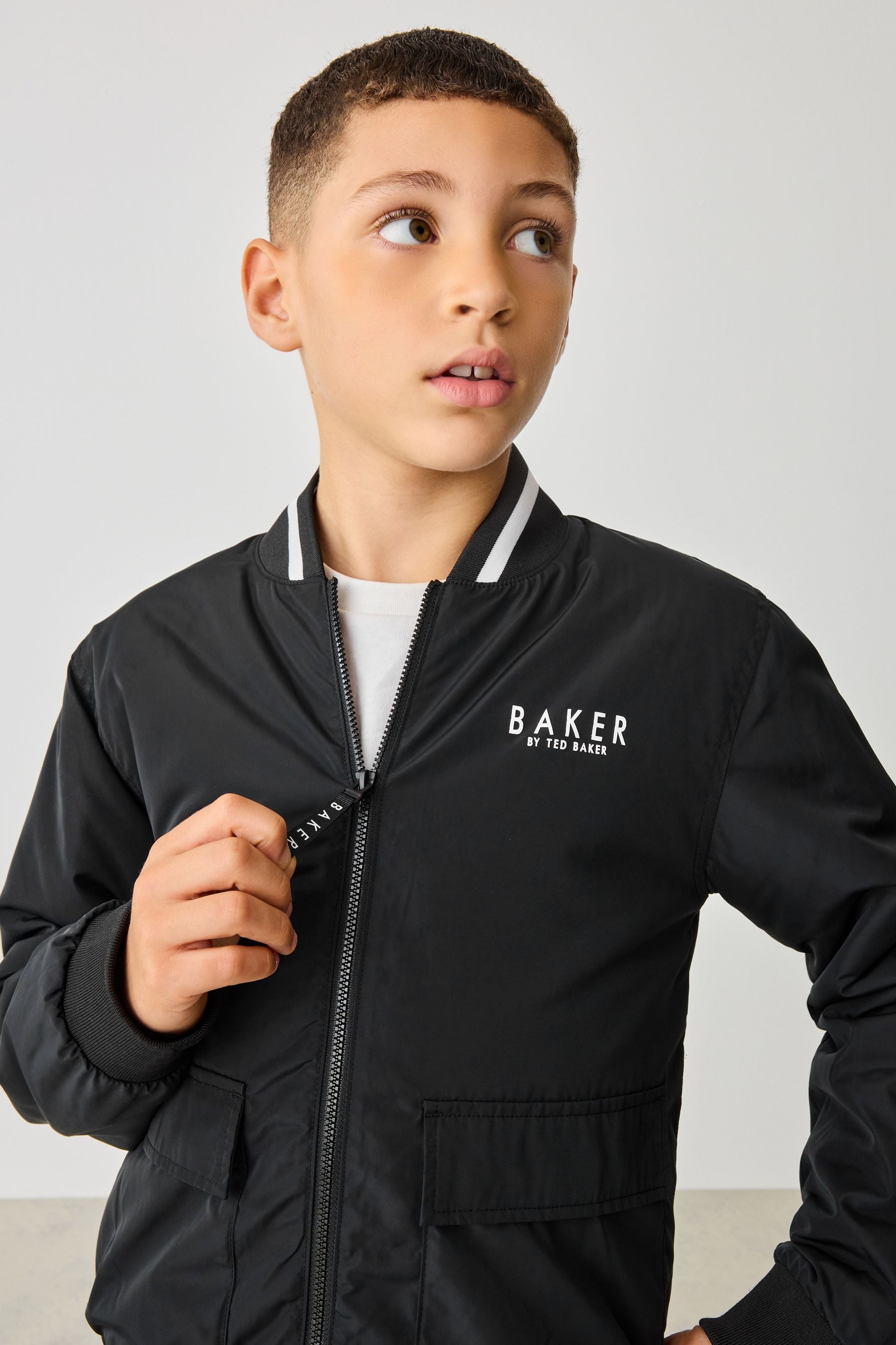 Baker by Ted Baker Nylon Bomber Black Jacket