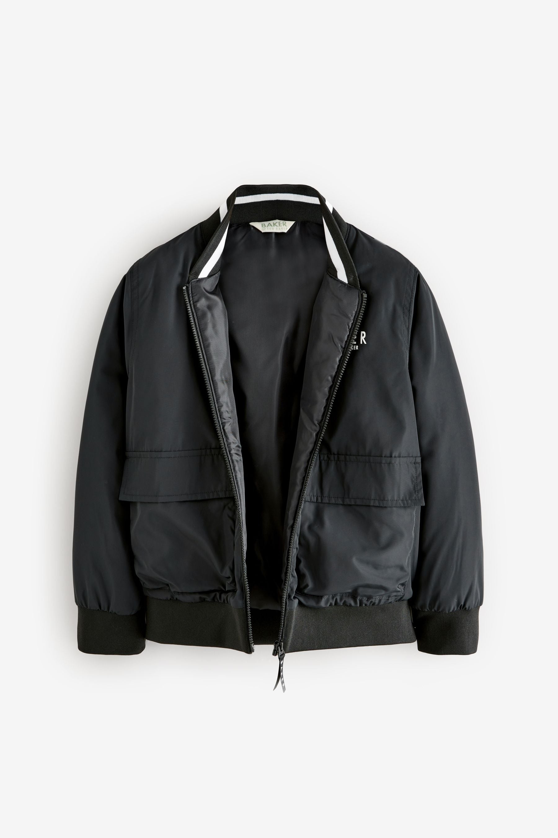 Baker by Ted Baker Nylon Bomber Black Jacket