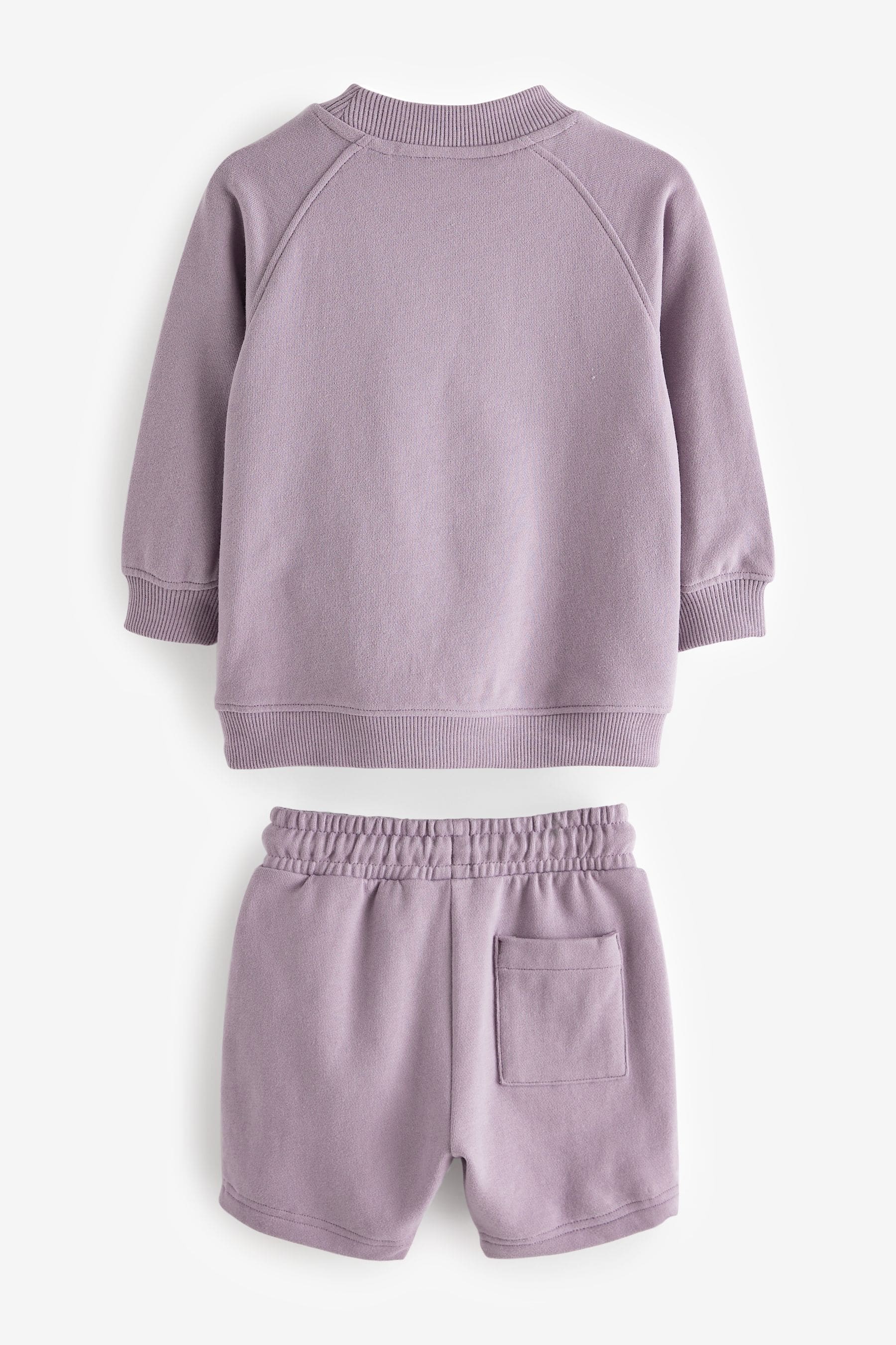 Lilac Purple Oversized 100% Cotton Sweatshirt and Shorts Set (3mths-7yrs)