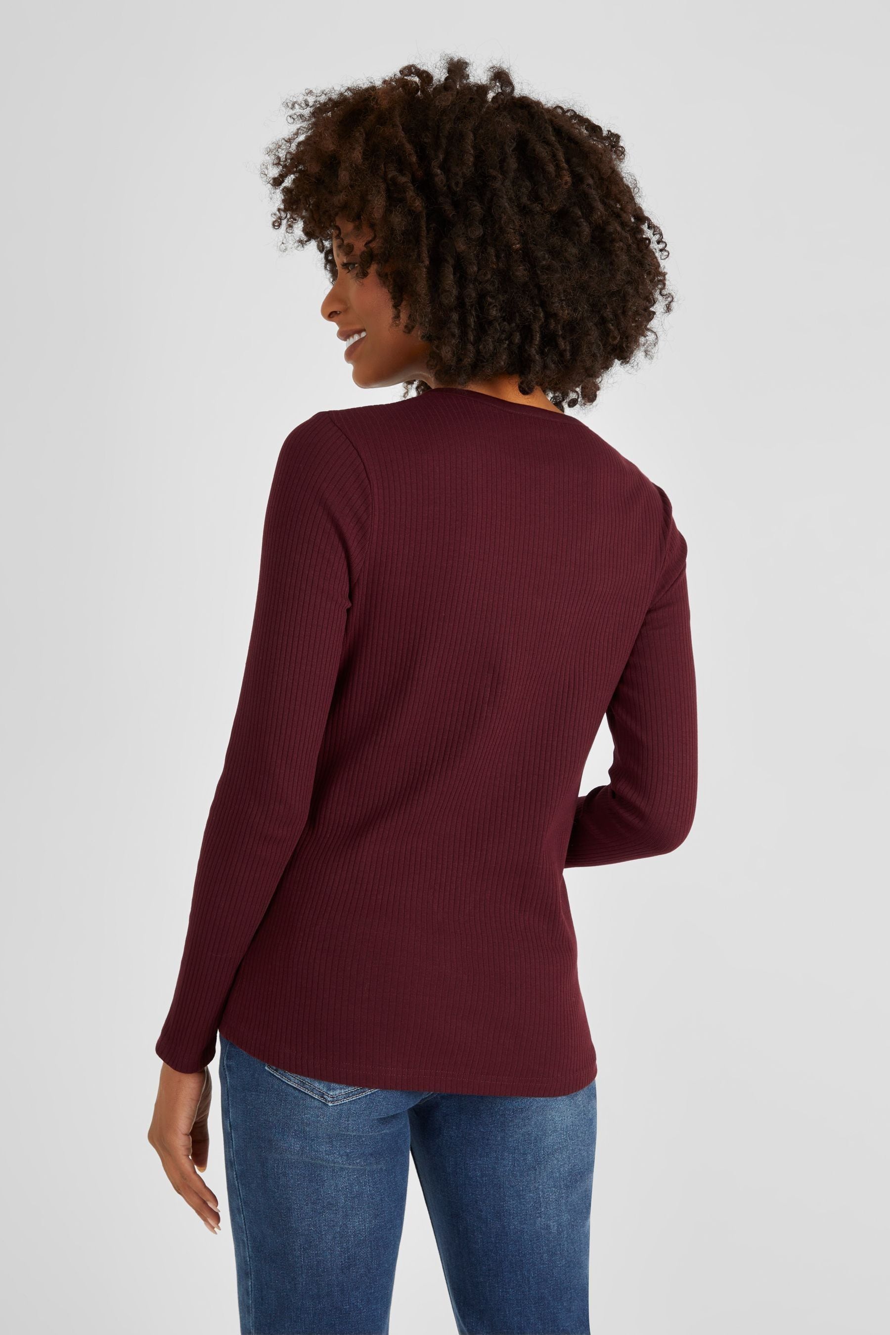 JoJo Maman Bébé Burgundy Red Popper Front Maternity Top