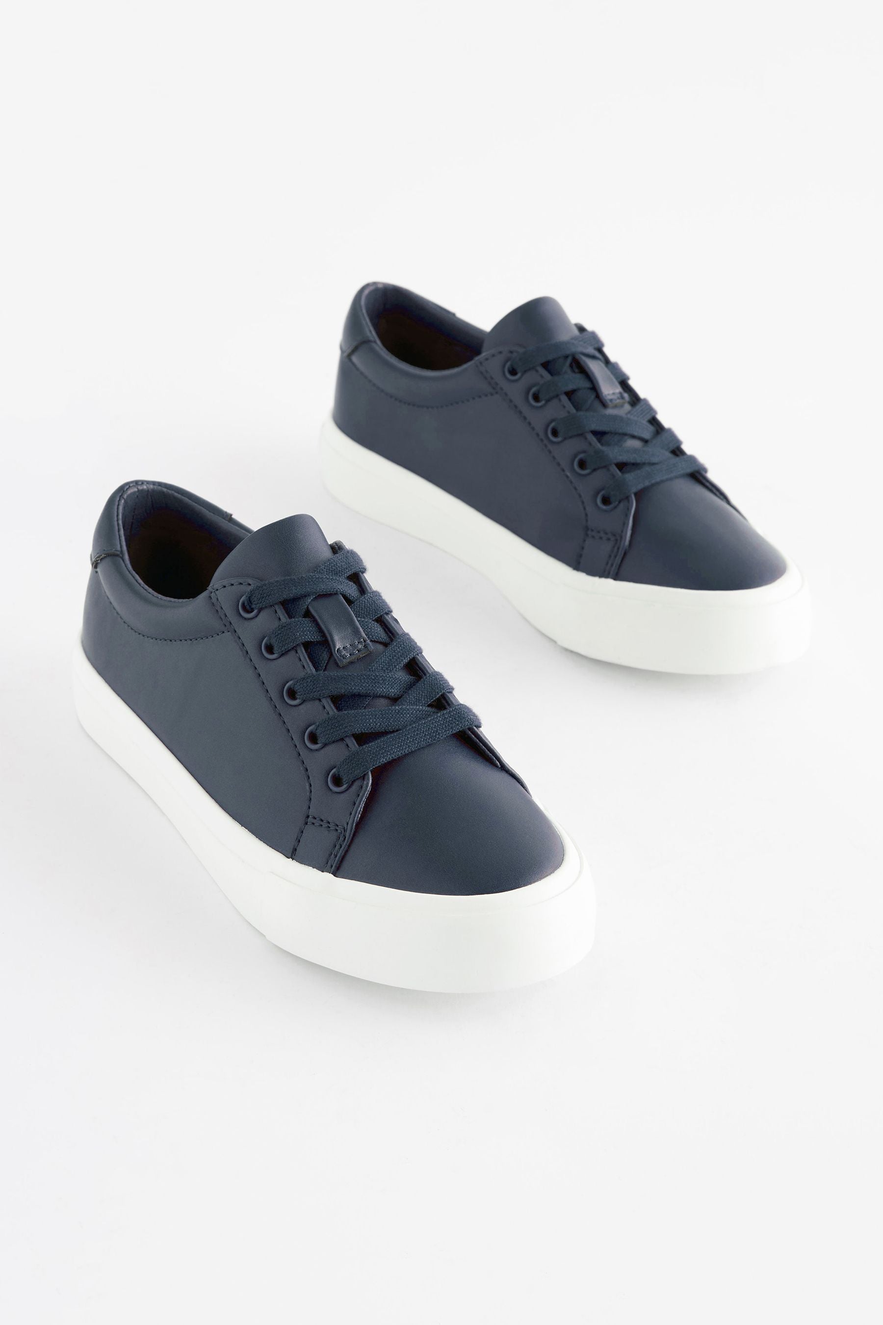 Navy Blue Lace-Up Shoes