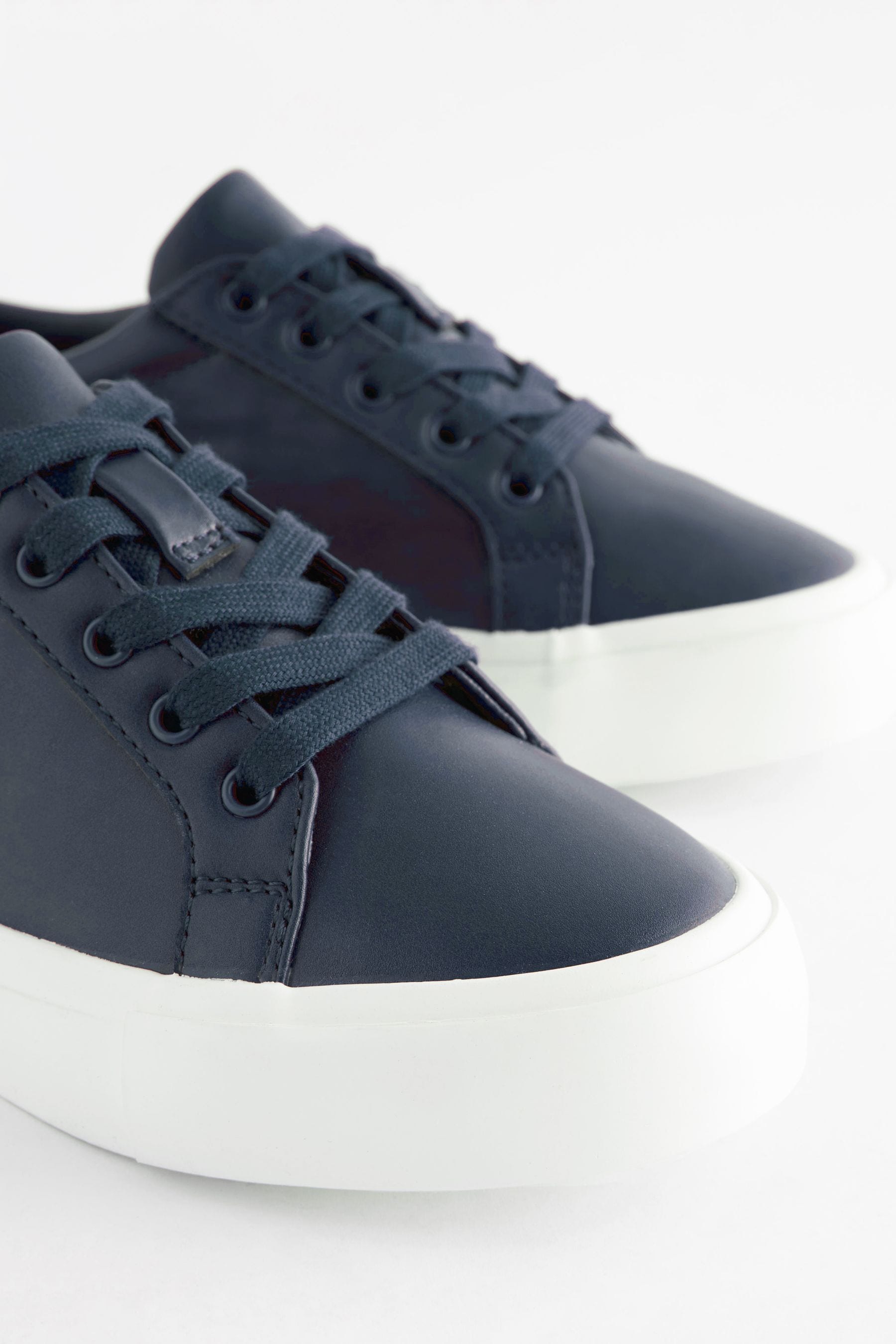 Navy Blue Lace Up Smart Trainers