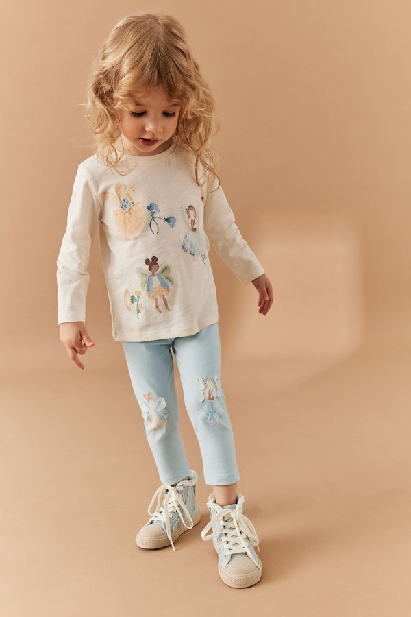 Blue Fairy Embroidered Leggings (3mths-7yrs)