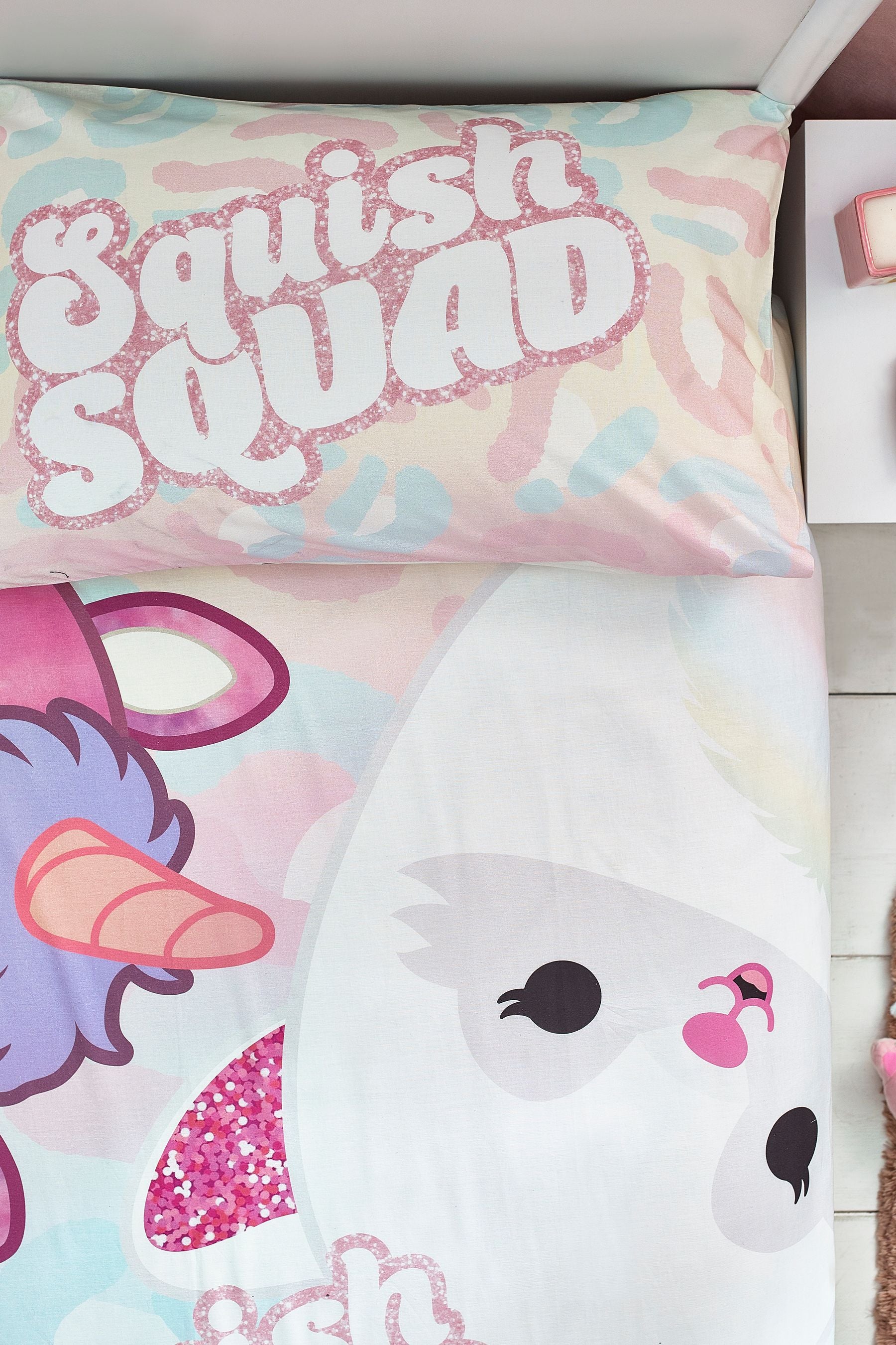 Squishmallows Pastel 100% Cotton Duvet Cover and Pillowcase Set