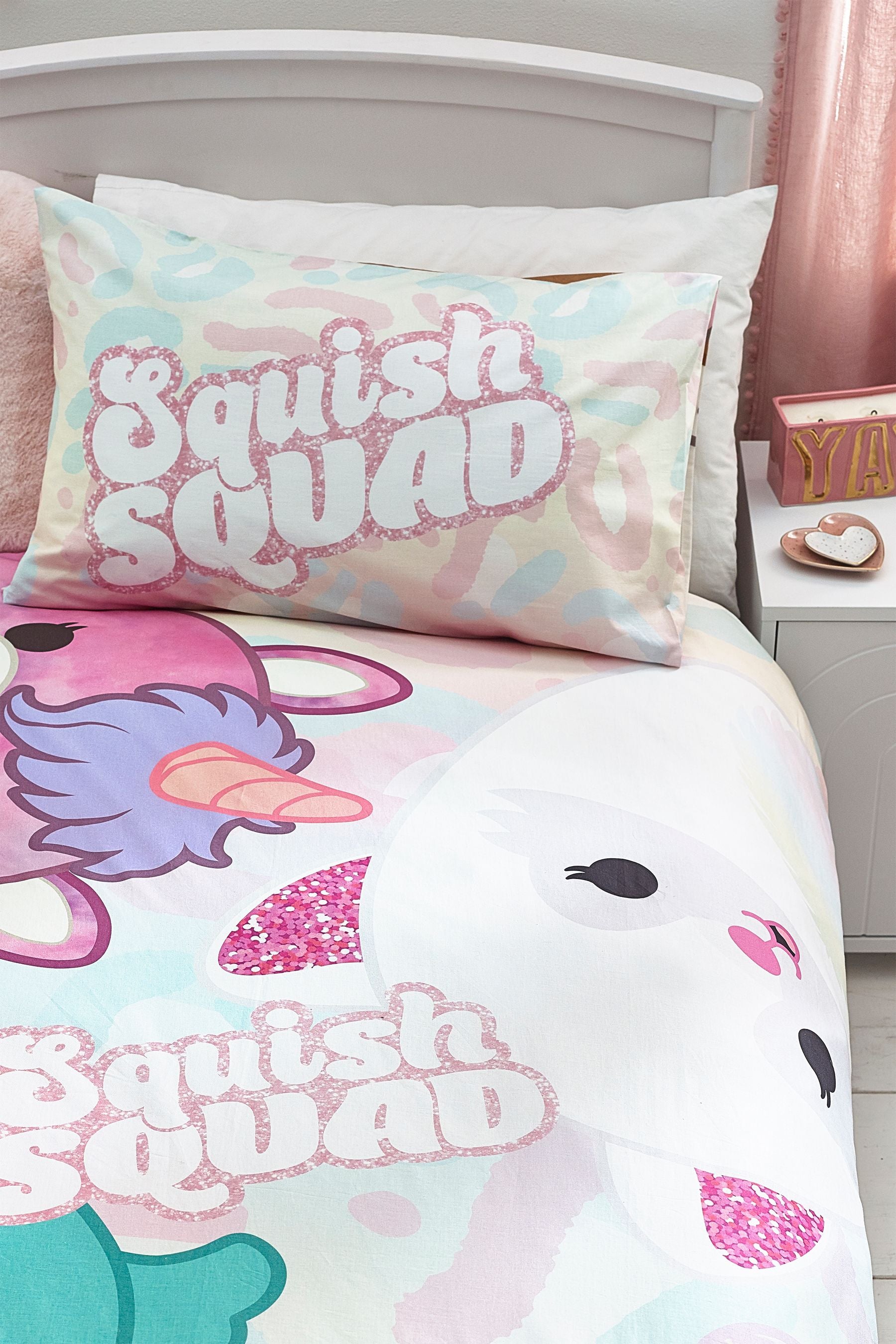 Squishmallows Pastel 100% Cotton Duvet Cover and Pillowcase Set