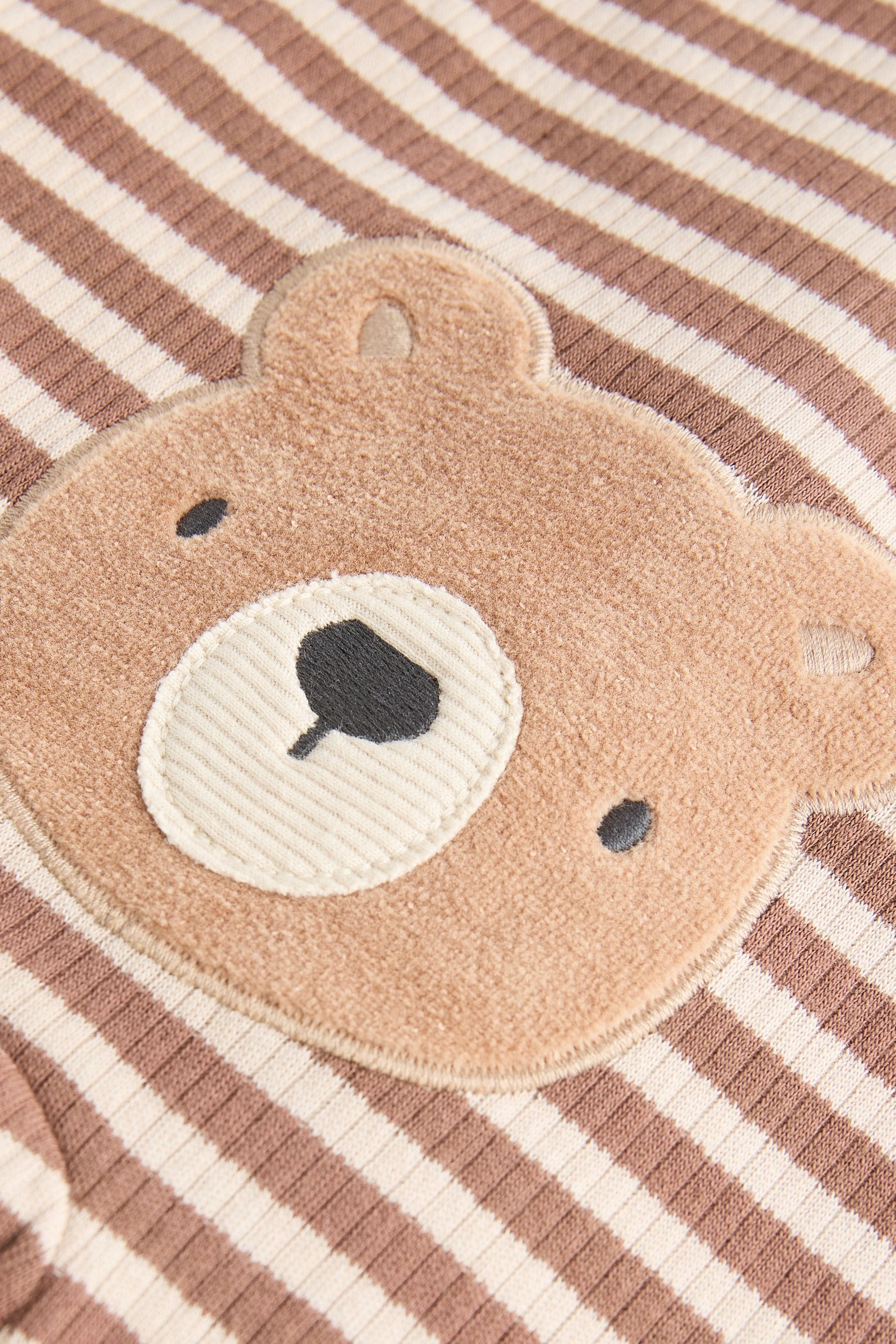 Tan Brown Bear Baby Zipped Sleepsuits 4 Pack (0mths-2yrs)