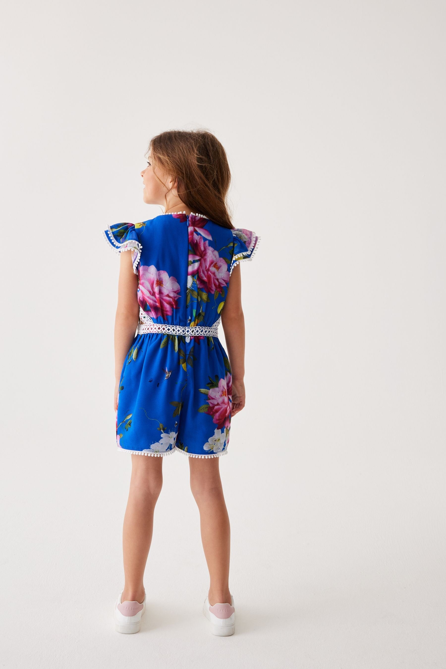 Blue Baker by Ted Baker Blue Floral Cutout Playsuit