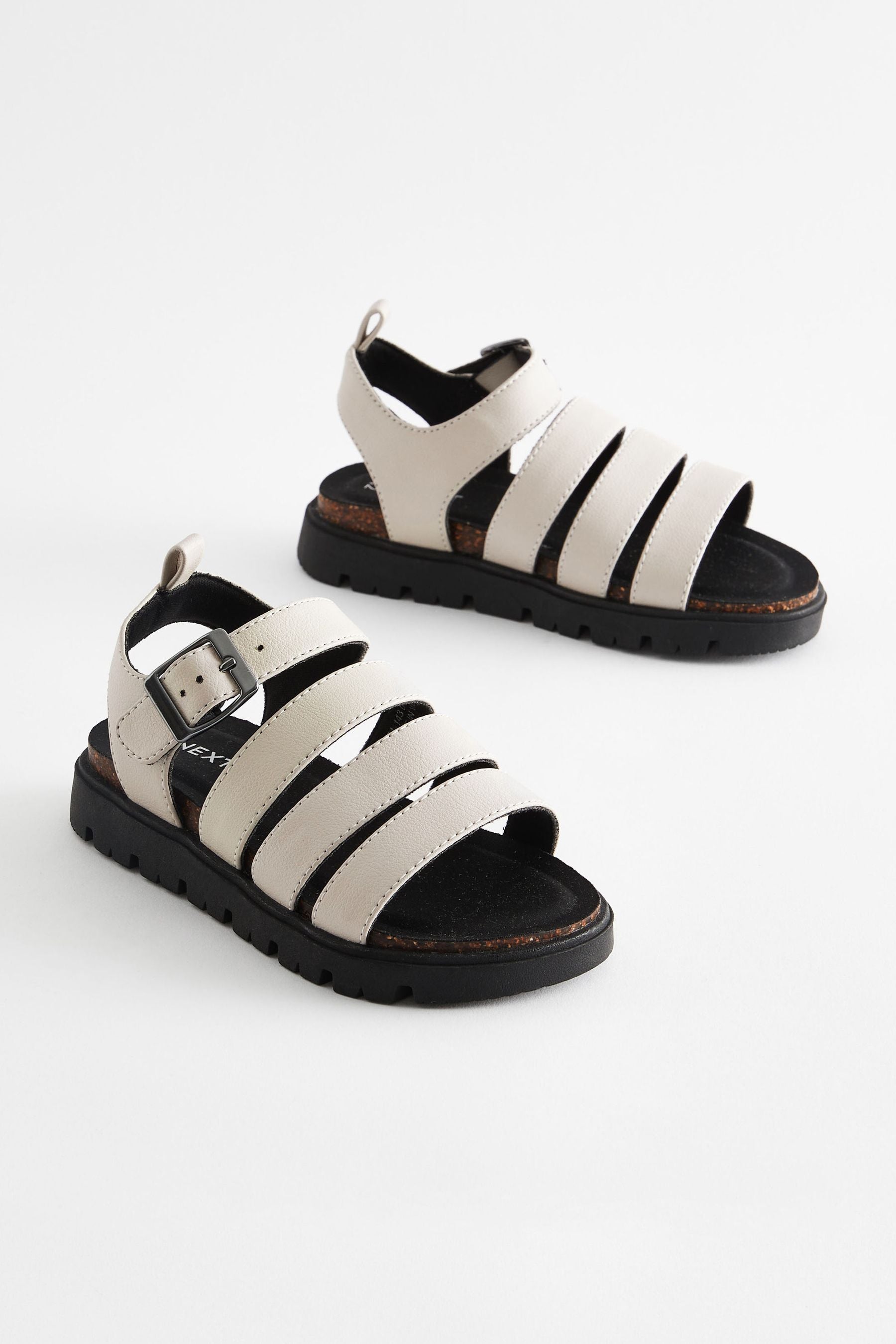 White Chunky Corkbed Sandals