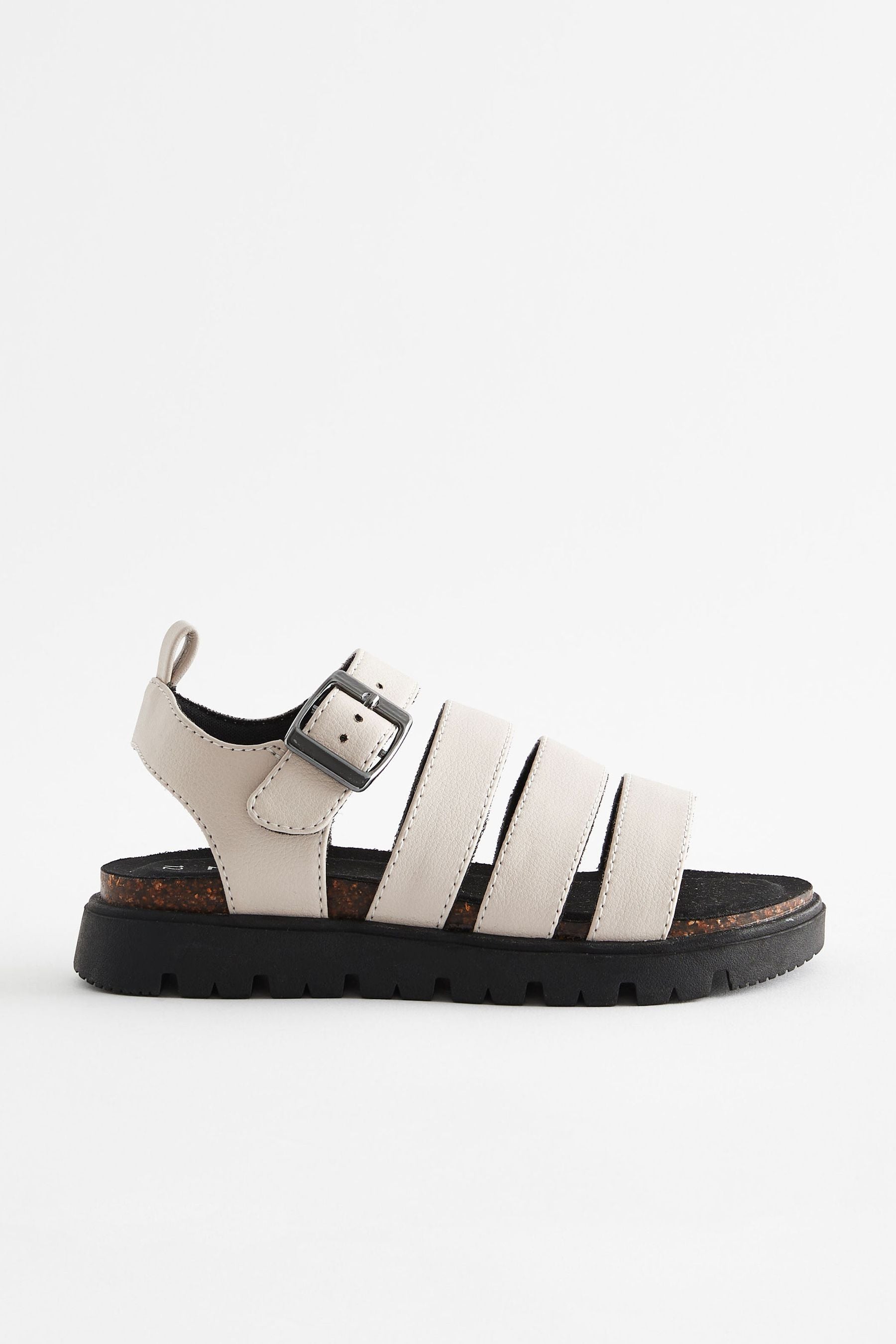 White Chunky Corkbed Sandals