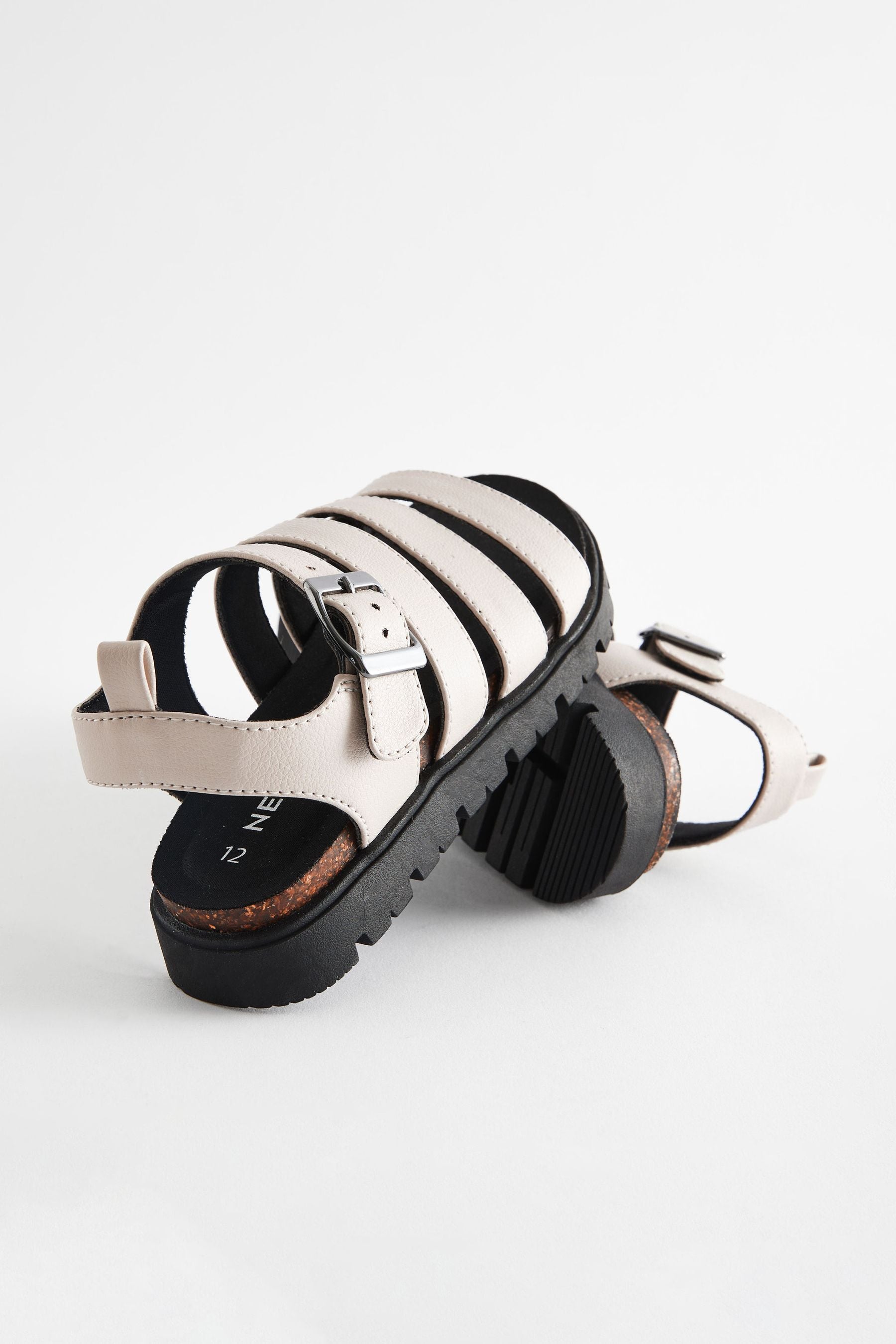 White Chunky Corkbed Sandals