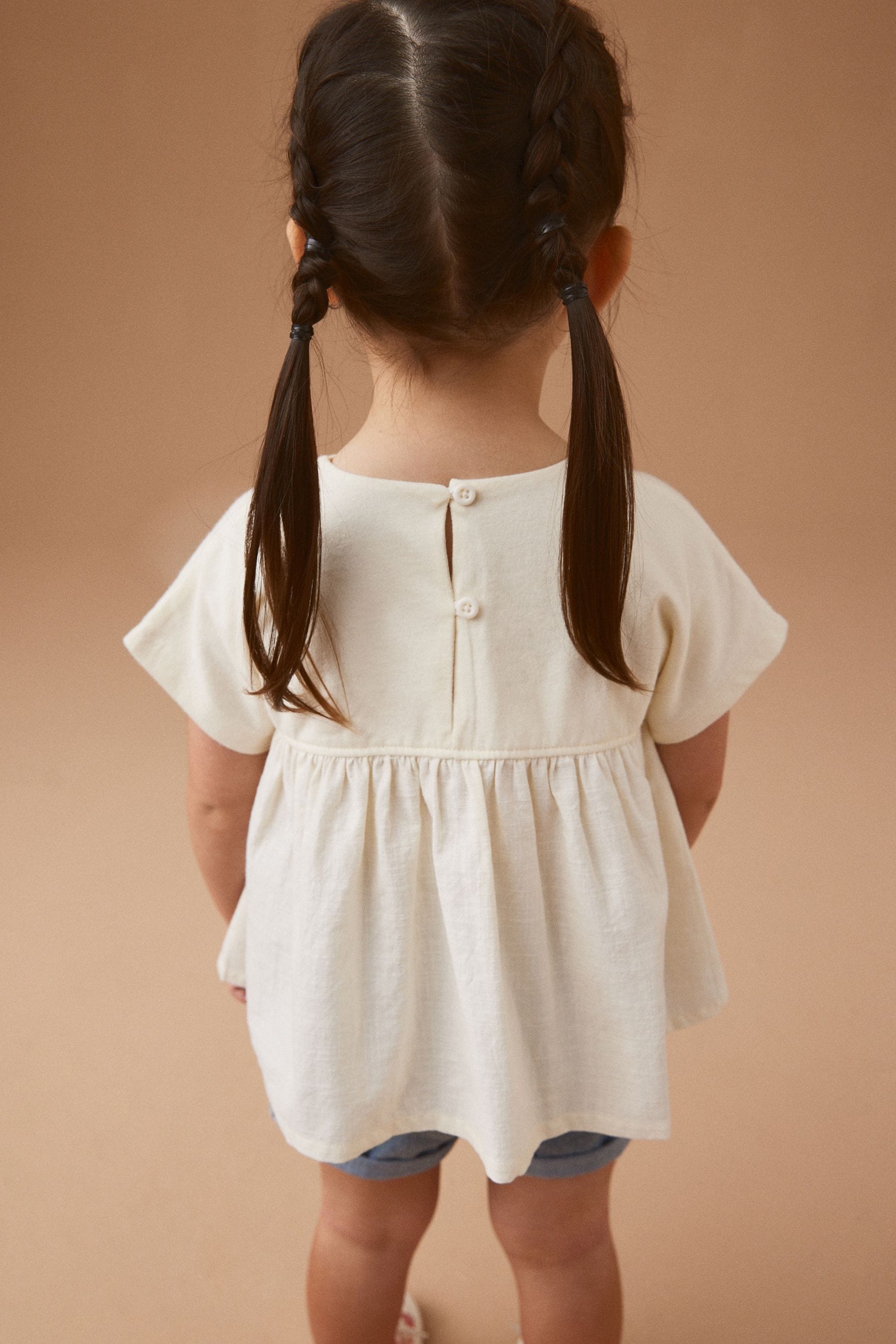 White Short Sleeve Blouse (3mths-7yrs)