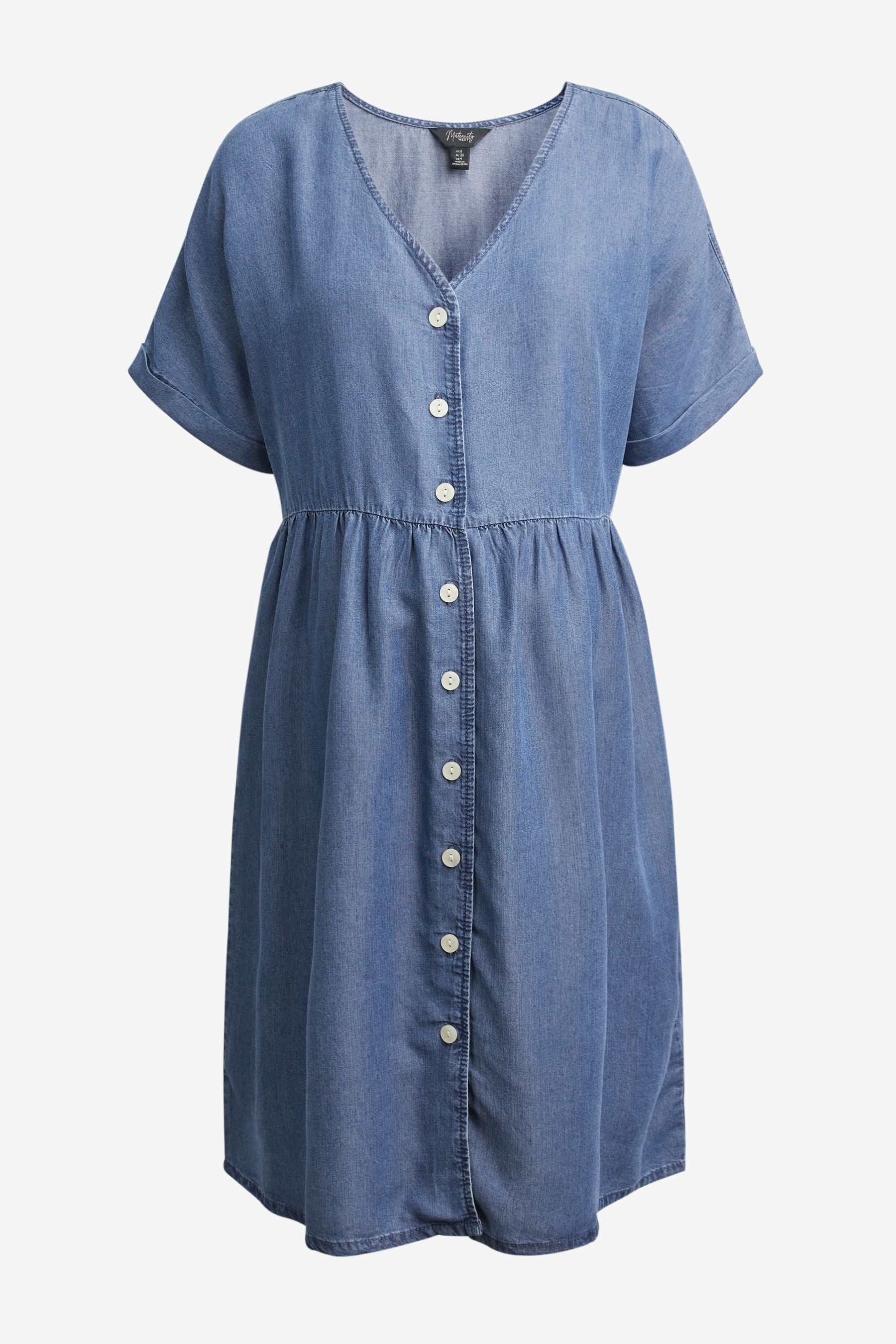 Mid Blue Maternity Denim Dress