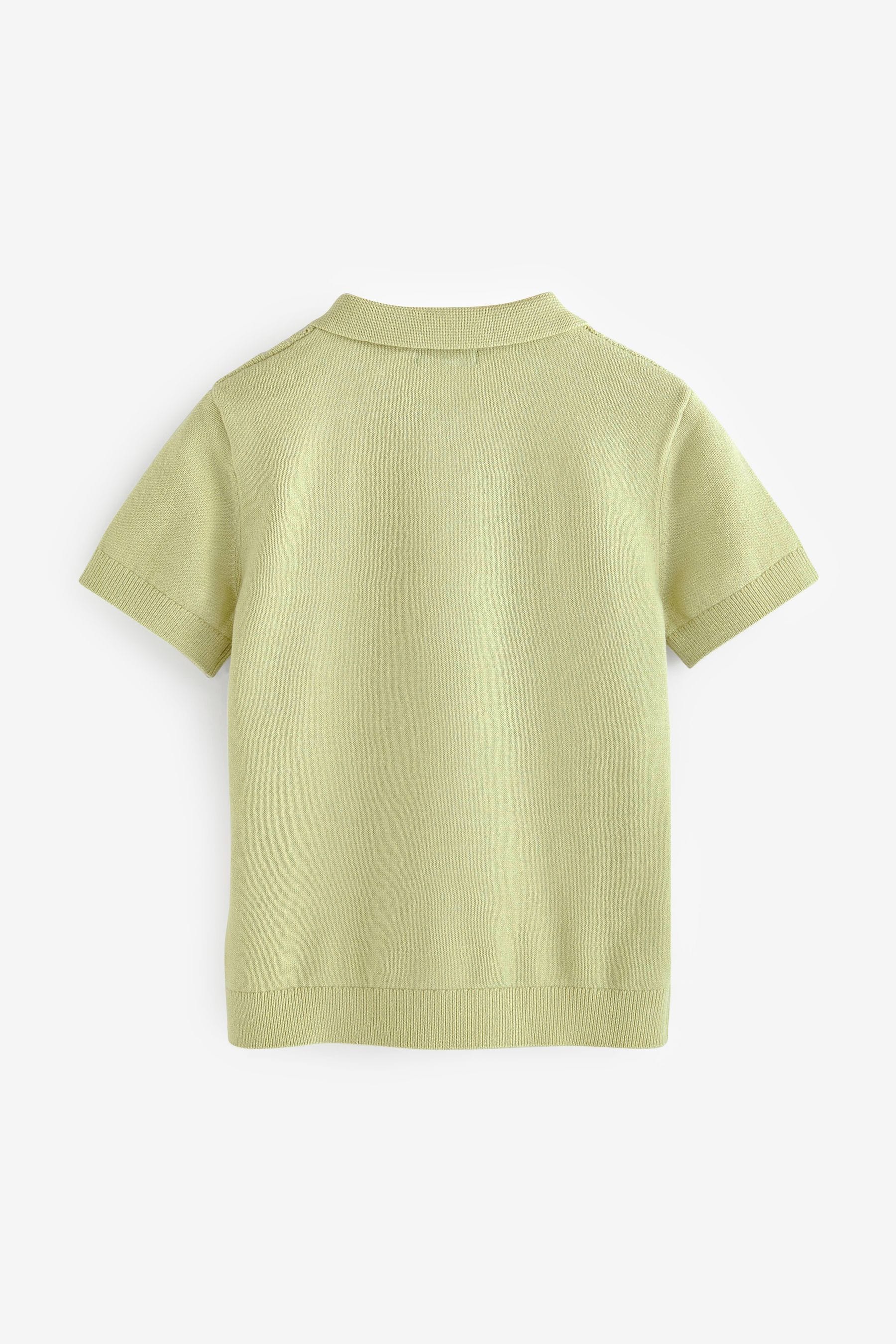 Lime Green Polo Short Sleeve Zip Neck 100% Cotton Sweater (3mths-7yrs)