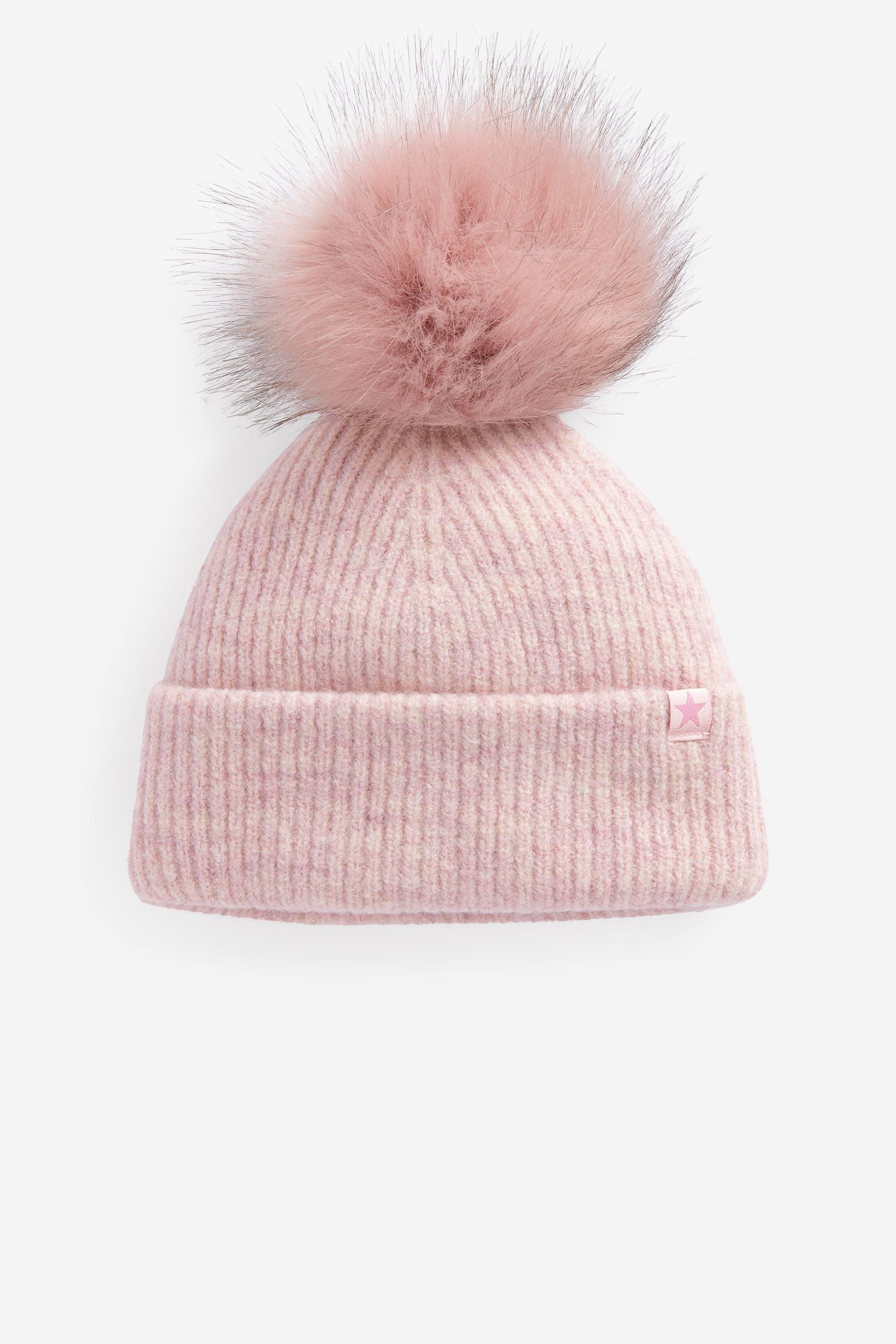 Pink Pom Pom Beanie Hat (3-16yrs)